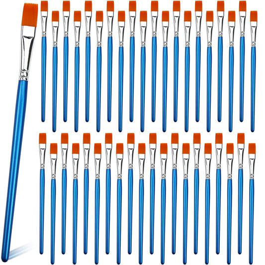 Bulk Paint Brushes for Kids Variety 36 Pcs, Back to School Toddlers PaintBrushes, Flat & Round Mop Paint Brushes for Toddlers & Classrooms，Short Wooden Handle
