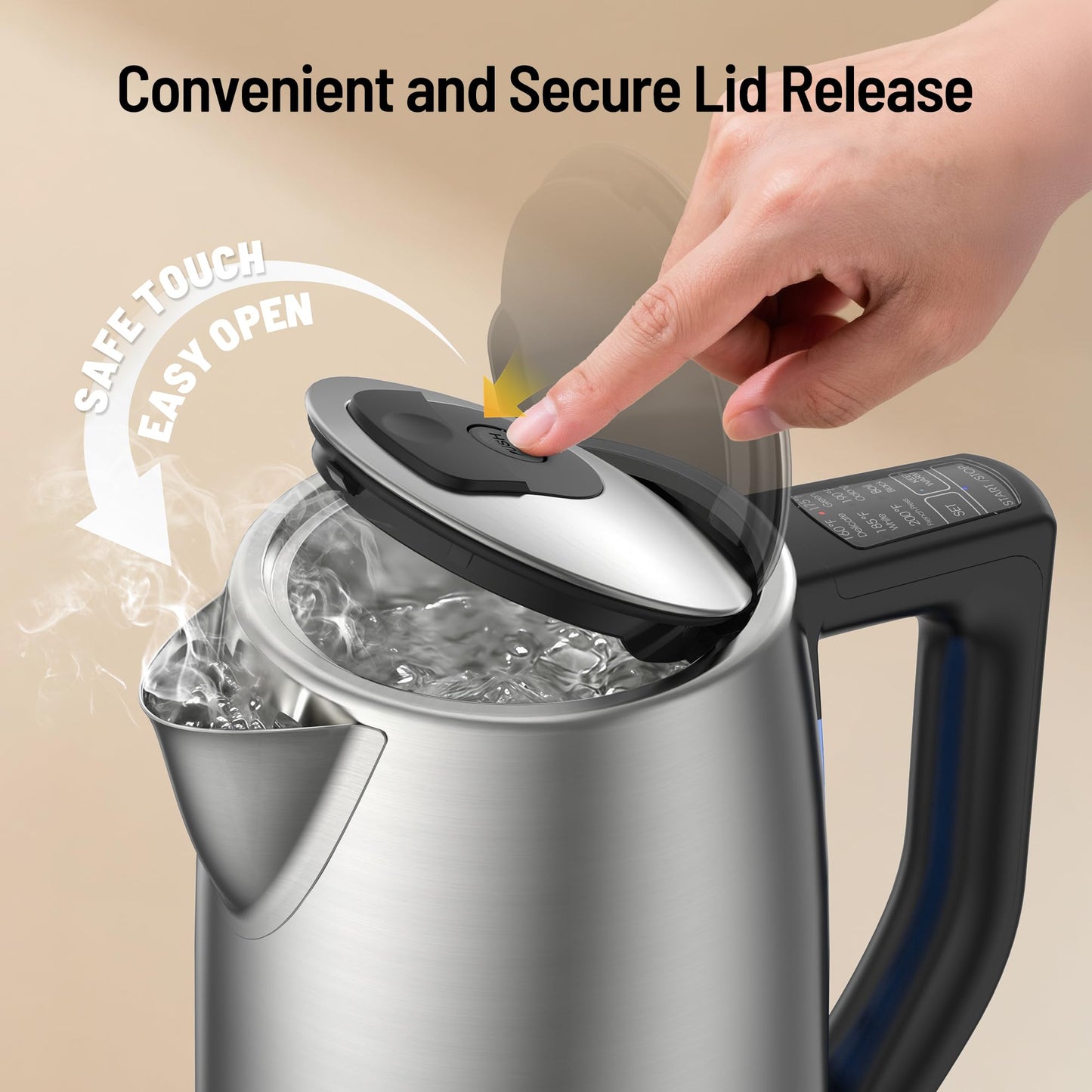 Electric Tea Kettle, PARIS RHÔNE 6 Precise Temperature Presets 1.7L Stainless Steel Electric Kettle Temperature Control,1500W Fast Boiling Hot Water for Oolong & Green Tea with Strix Control
