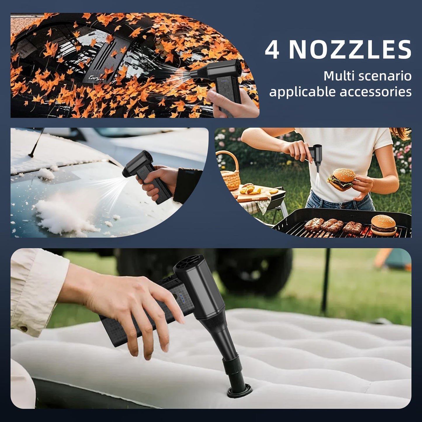 Cordless Compressed Air Duster 150000RPM Super Power Electric Air Duster 3 Gear Adjustable Mini Handheld Blower for Computer Keyboard Outdoor House and Car Cleaning Novyllis (Black)