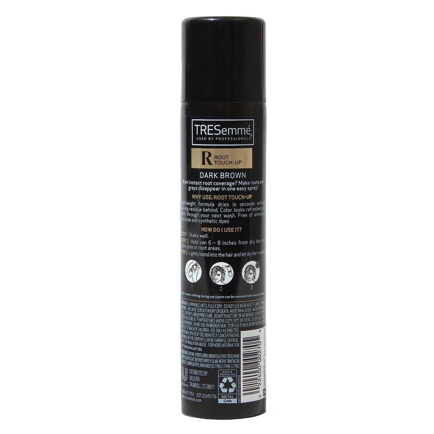 TRESemme Root Touch Up Spray, Dark Brown - Temporary Hair Color for Hair Root Touch Up - Dark Brown - Aerosol - Cruelty Free - 6 Pack of 15 Ounce