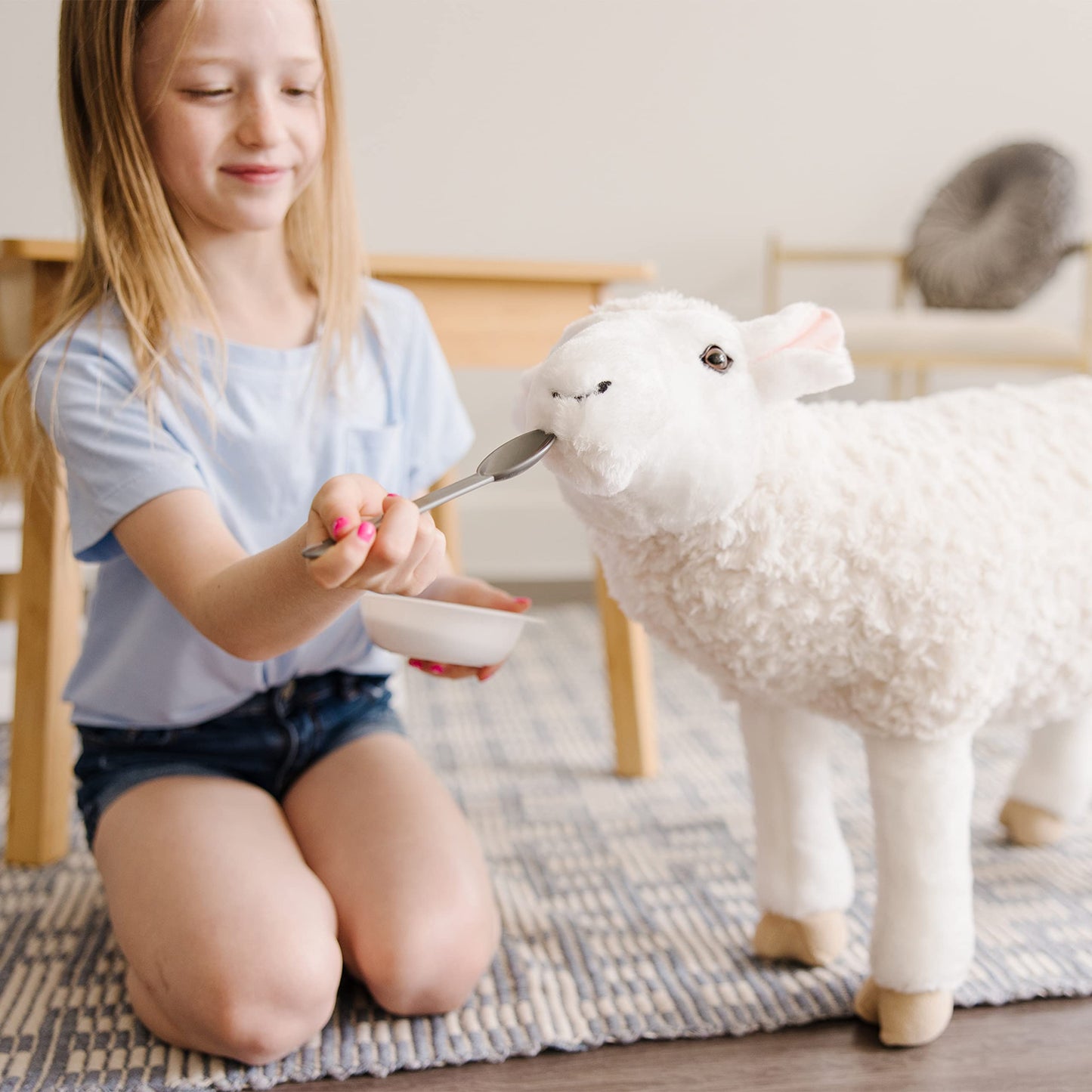 Melissa & Doug Giant Sheep - Lifelike Stuffed Animal (Nearly 2 feet Tall) Extra Large Stuffed Animals, Plush Animal Sheep for Ages 3+