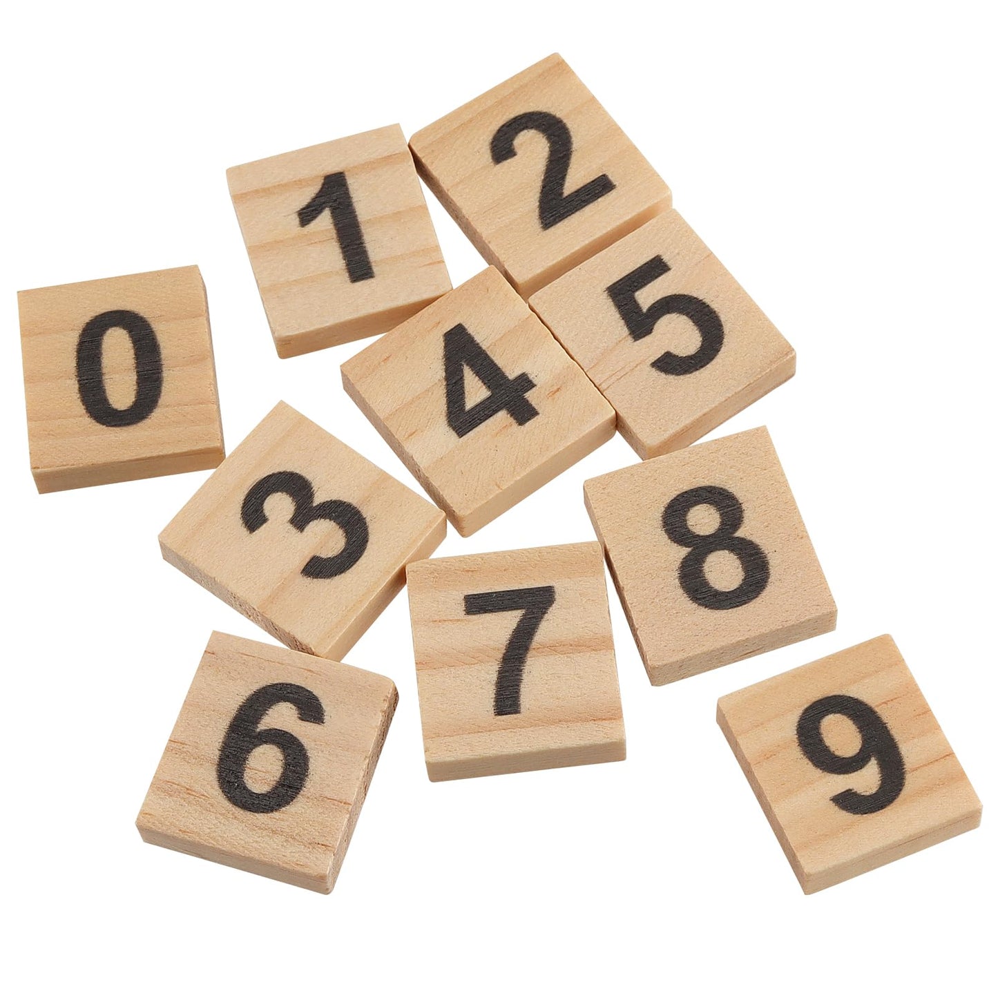 ZEONHAK 1200 PCS Small Wooden Number Tiles, Mini Wooden Number Symbol for DIY Craft, Home Decoration, Math Practise, 0.8 x 0.7 x 1/5 Inch