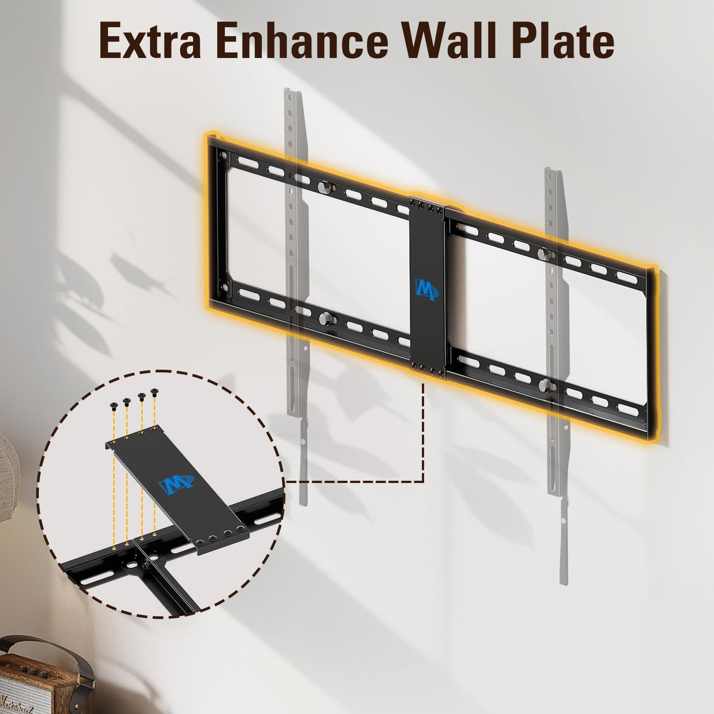 Mounting Dream Fixed TV Wall Mount, Low Profile Wall Mount TV Bracket for Most 42-90 Inch TVs, Flush TV Mount for Space Saving, Fits 16", 18‘', 24", 32" Studs, Max VESA 800x400mm and 132lbs MD2361-32