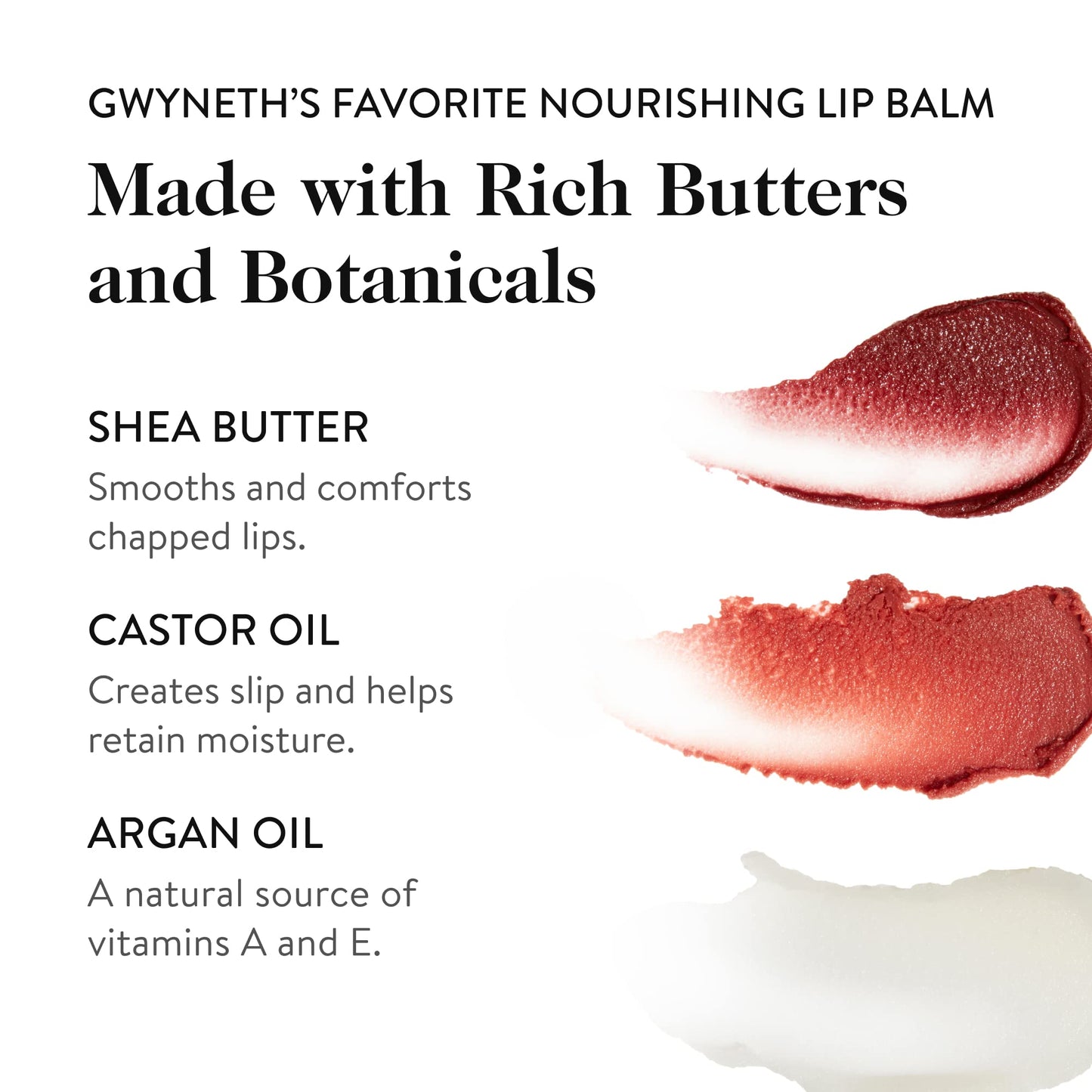 goop Beauty Lip Balm Trio | Clean Moisturizer for Chapped, Cracked & Dry Lips | Clear, Garnet, & Rose | Tinted for Sheer Color | Petroleum Free | 0.16 fl oz Each