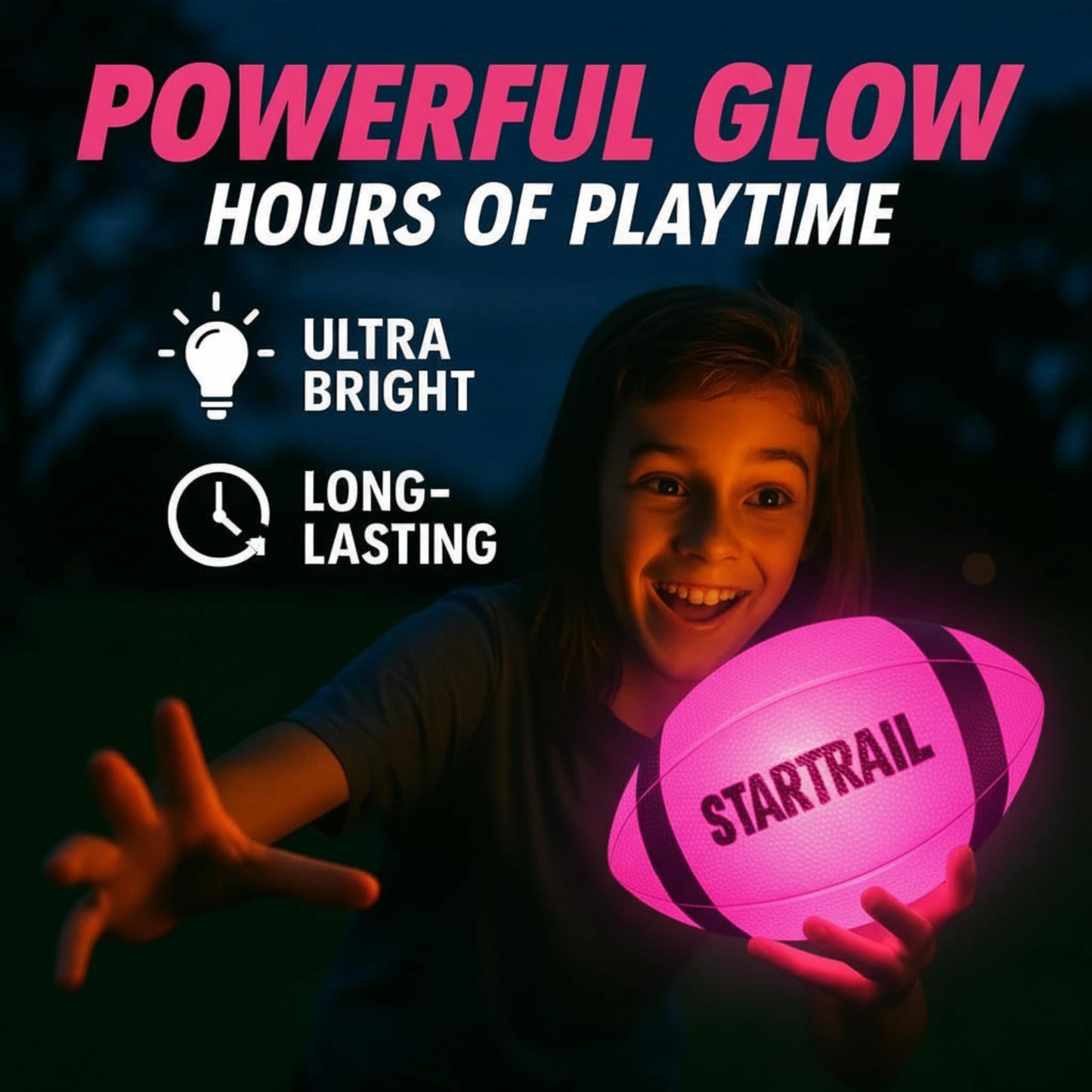 TOMLEON LED Light Up Football - Glow in The Dark Football for Kids