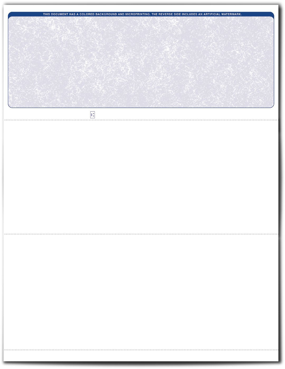 VersaCheck Secure Form #1000 - Blank Business Voucher on Top - Blue Classic - 250 Sheets