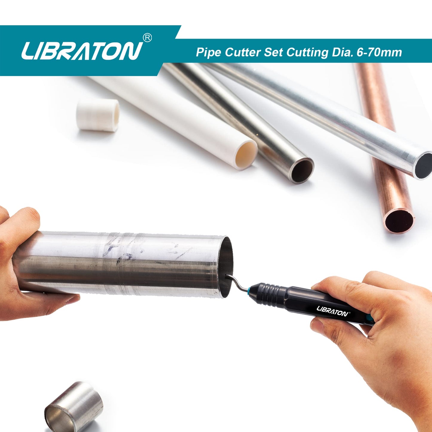 Libraton Copper Tube Cutter 1/4" to 2-3/4", Tube Cutter, Heavy-duty Tubing Cutter for Copper Pipe with Deburring Tool