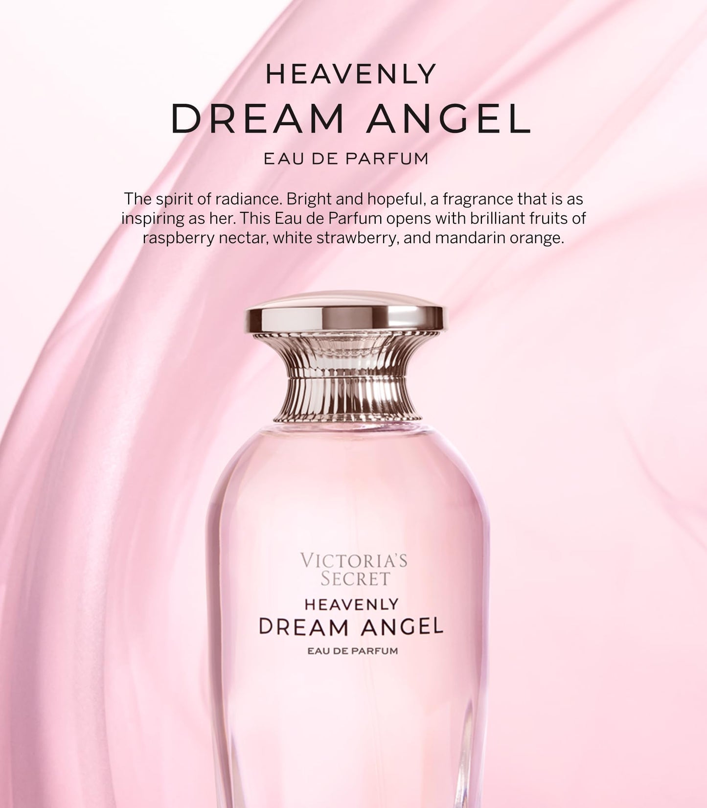 Victoria's Secret Heavenly Dream Angels Eau de Parfum, Notes of Prismatic Musk, Raspberry Nectar & Amber Crystals, Perfumes for Women (3.4 oz)
