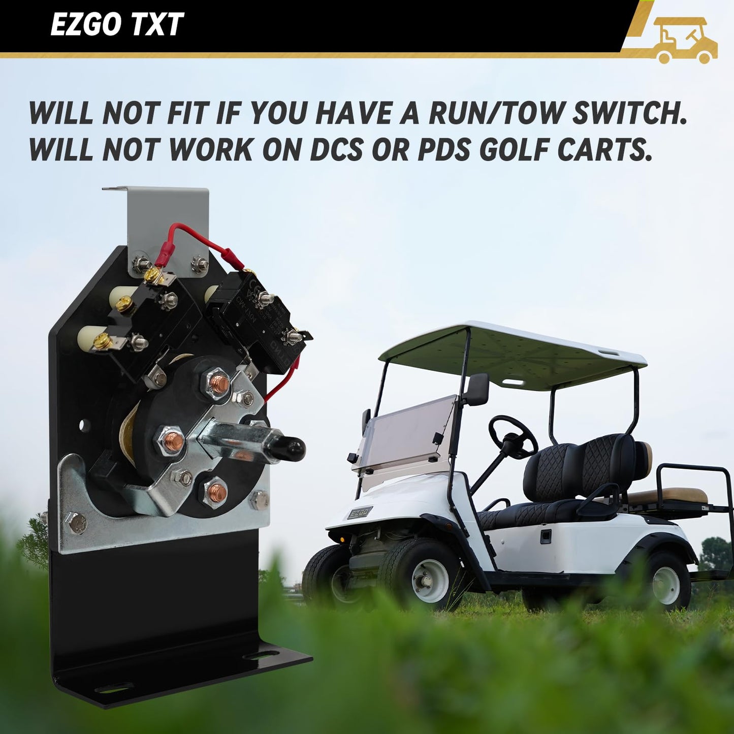 HANGKUNNEE Heavy Duty Forward and Reverse Switch Assembly, Golf Cart Forward and Reverse Switch for 1994-UP Electric EZGO TXT, Replaces OEM# 70578-G01