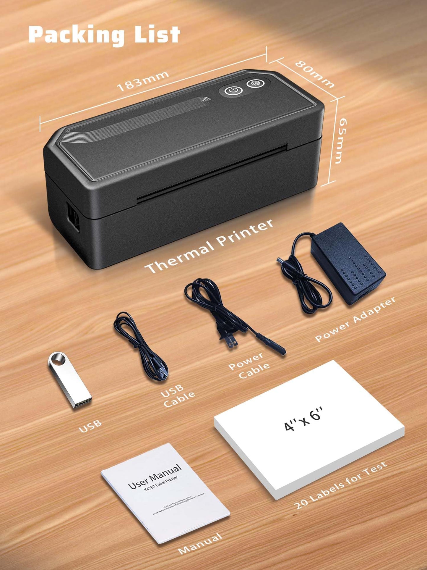 PKMHLXS Shipping Label Printer 4x6 Bluetooth Thermal Label Printer for Small Business, Warehouse or Home Office, Compatible with Windows iOS Android Mac, USPS Amazon Etsy