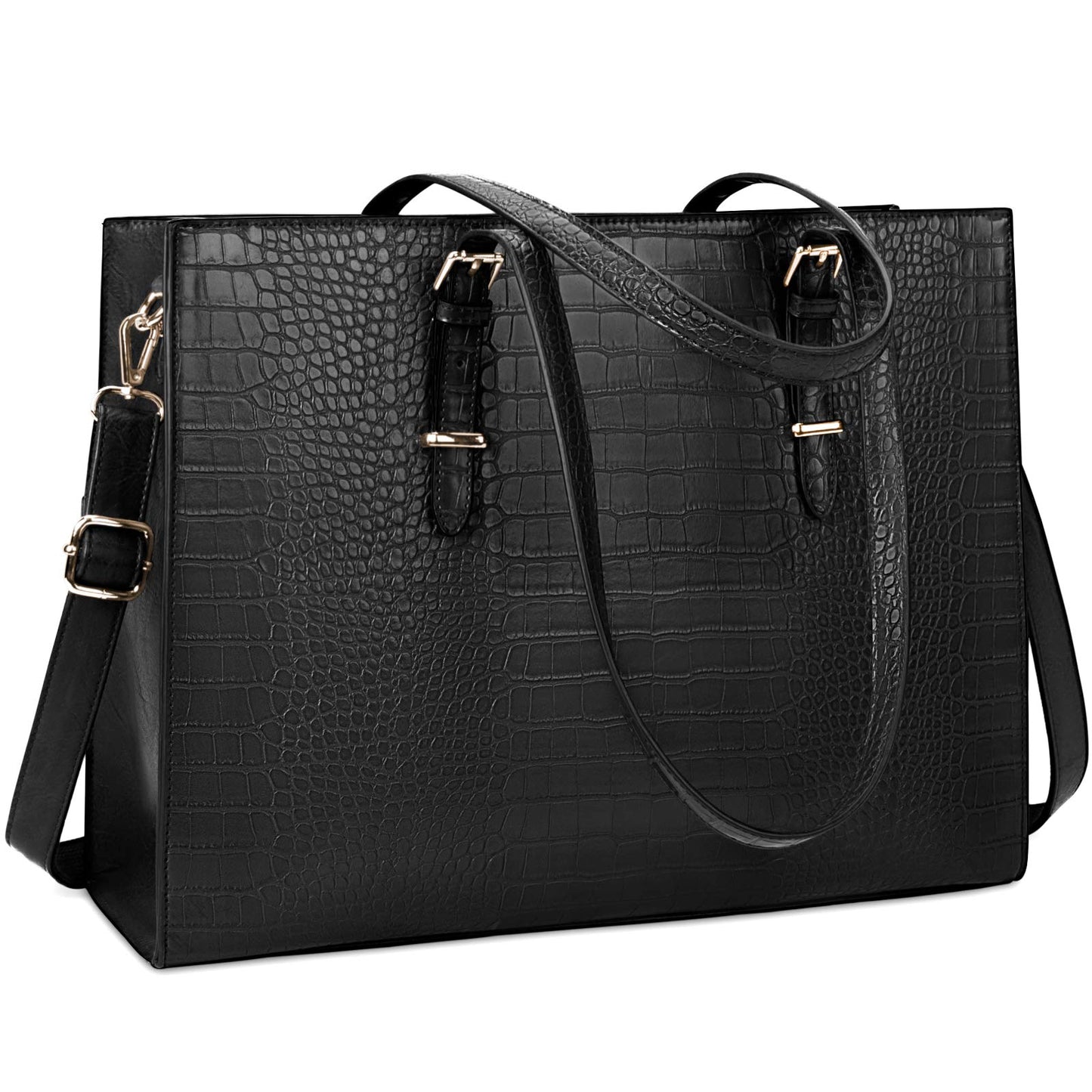 Laptop Bag for Women 15.6 inch Laptop Tote Bag Leather Classy Computer Briefcase for Work Waterproof Handbag Professional Shoulder Bag Women Business Office Bag Large Capacity