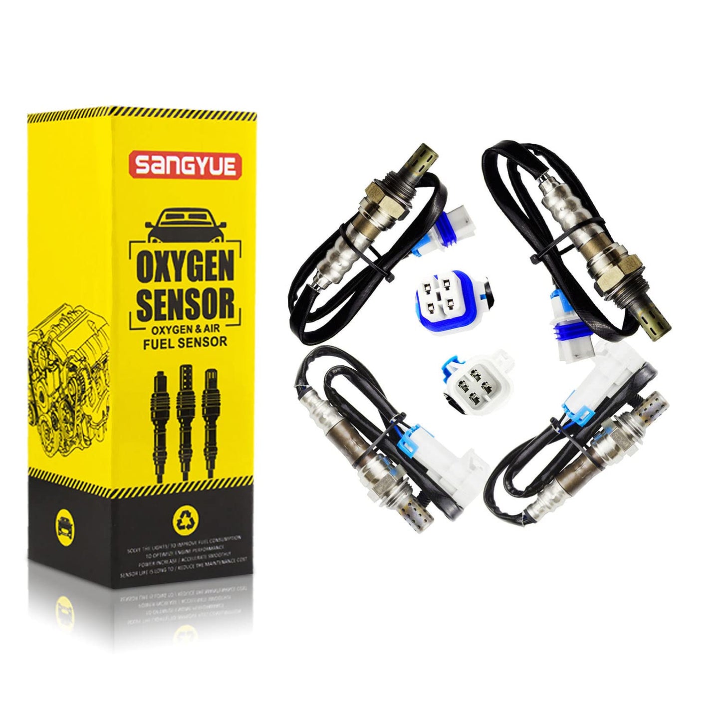 Sangyue 4X Oxygen O2 Sensor for 2008-2013 Chevrolet Silverado 1500 Tahoe Suburban 1500 Upstream + Downstream