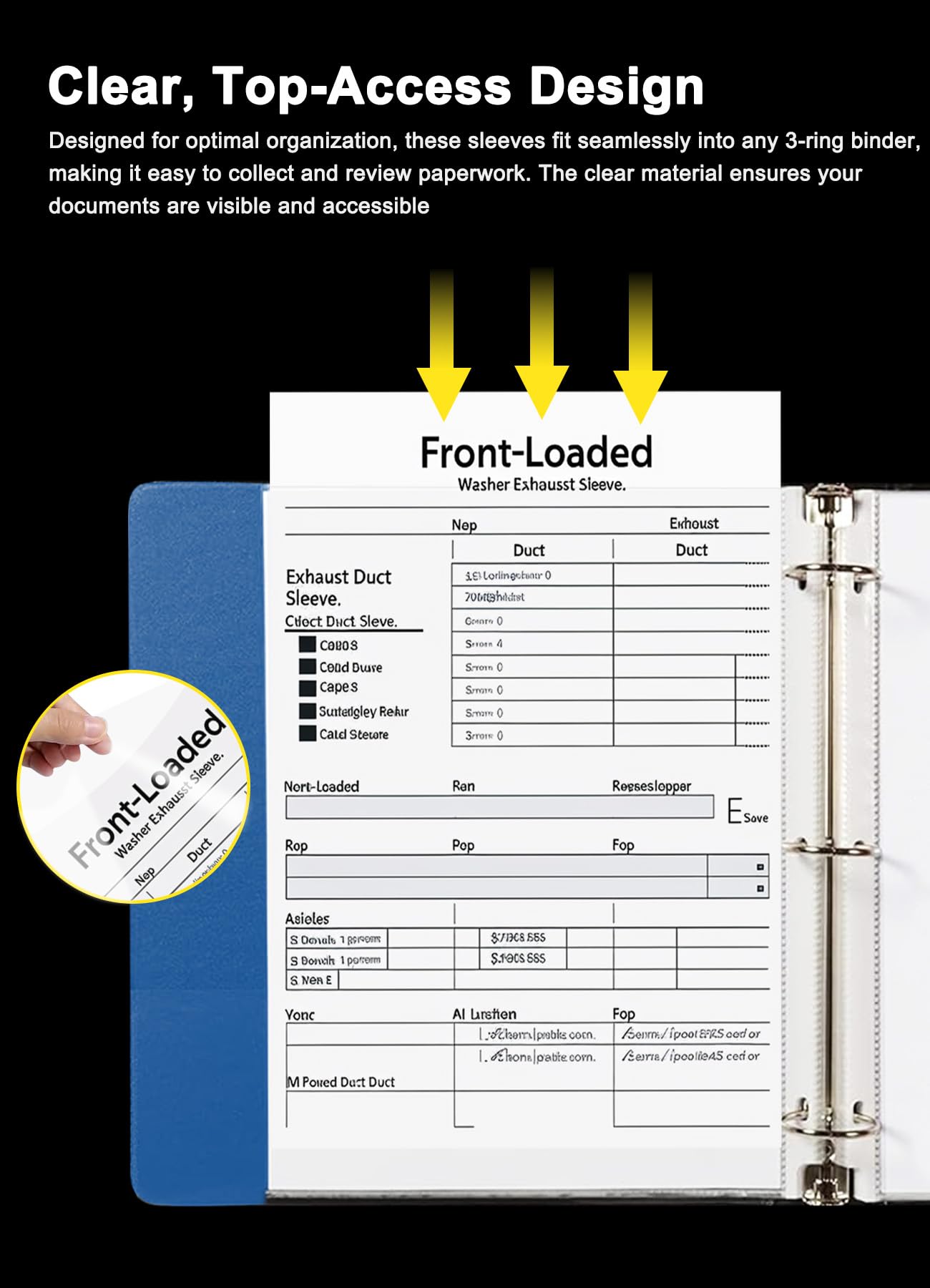 Golbsart Clear Sheet Protectors for 3 Ring Binder, 500 Pack Plastic Sleeves for Paper 8.5x11, Acid Free Page Protectors Sleeves, Top Loading Document Protector Sheets for School Office Home.