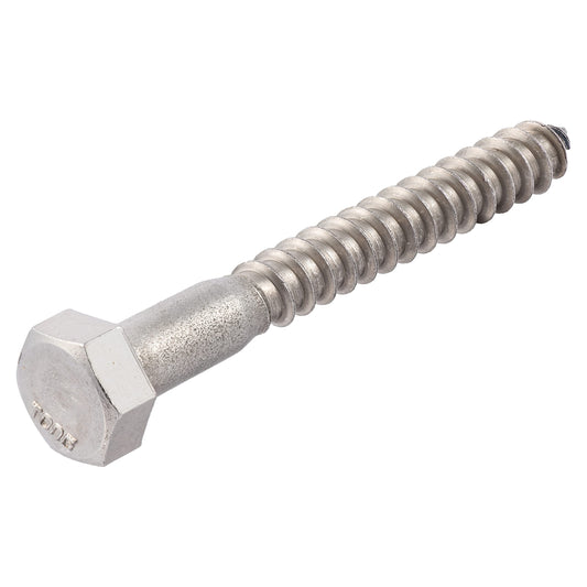 3/8 x 4 Stainless Lag Bolt (25-Pack) 18-8 Stainless Steel, Heavy Duty Hex Wood Lag Screw, ASME B18.2.1 Commercial/Industrial Grade by Makers Bolt