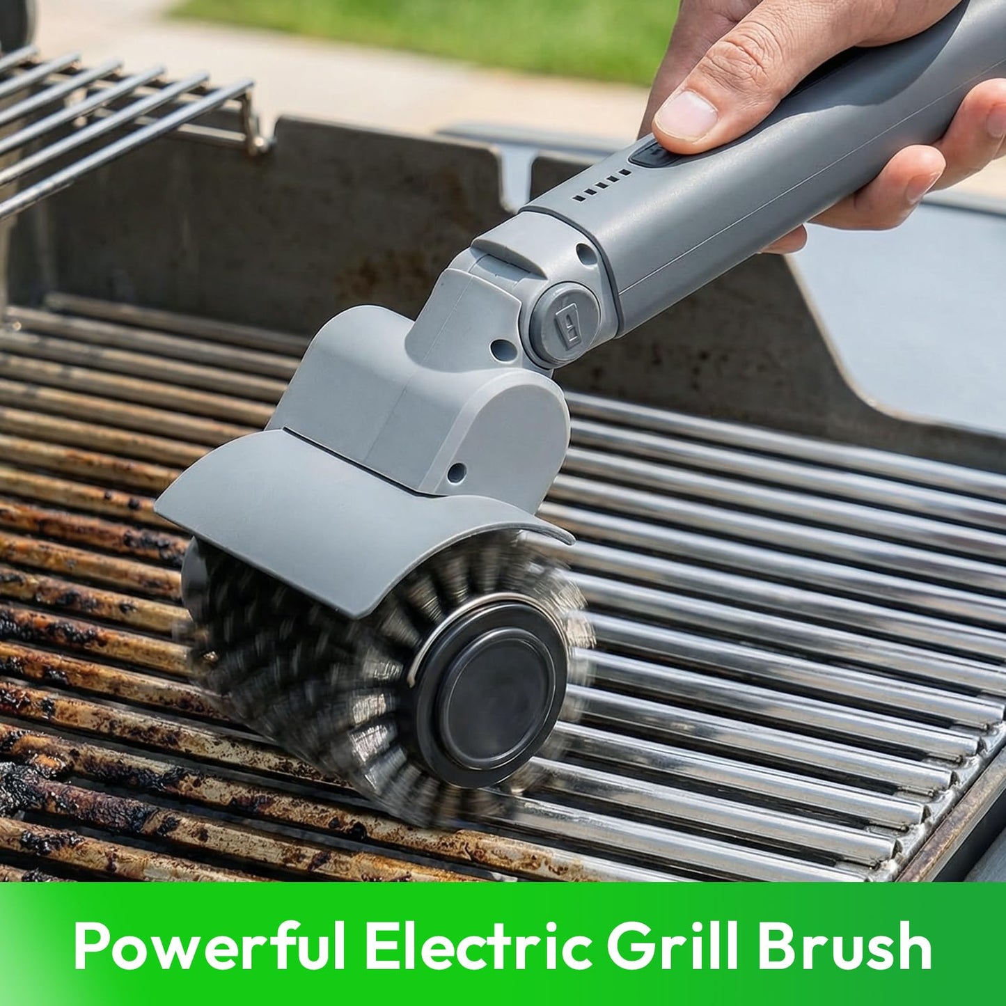 Reindeer Tools 2026 Upgraded Electric Grill Brush, Stainless Steel BBQ Cleaner, 410 RPM High Torque Power Scrubber, 90-Min Runtime, Hot Grill Safe for Gas, Charcoal & Cast Iron Grates