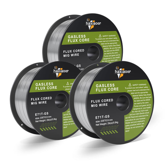 .035'' Flux Core Welding Wire, E71T-GS Gasless MIG Welding Wire 2 Pounds 3 Pack for All Position Arc Welding and Outdoor Use