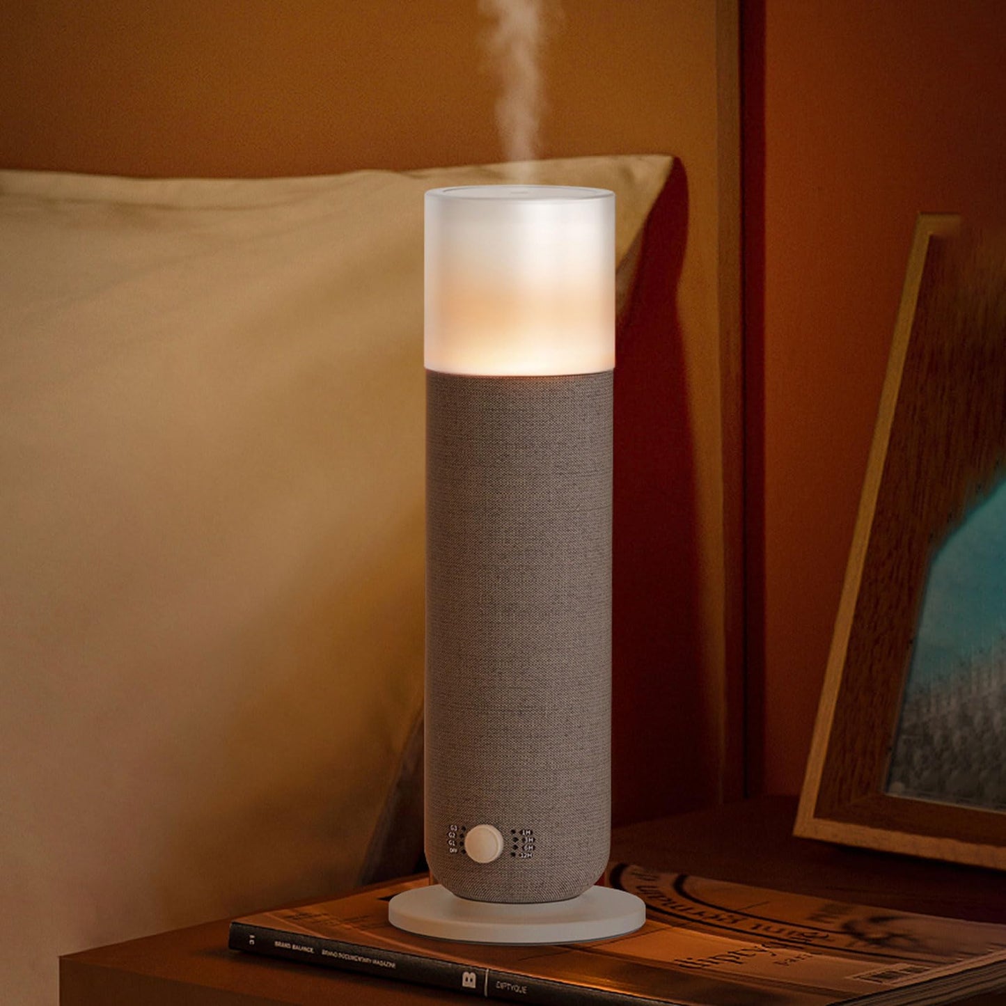Luxury Scent Air Machine for Home, Fabric, Waterless, Covers 1000 Sq. Ft | Manual Control, No App Needed | Ambient Light | Essential Oil Diffuser, Fragrance & Aroma Diffuser, Gray