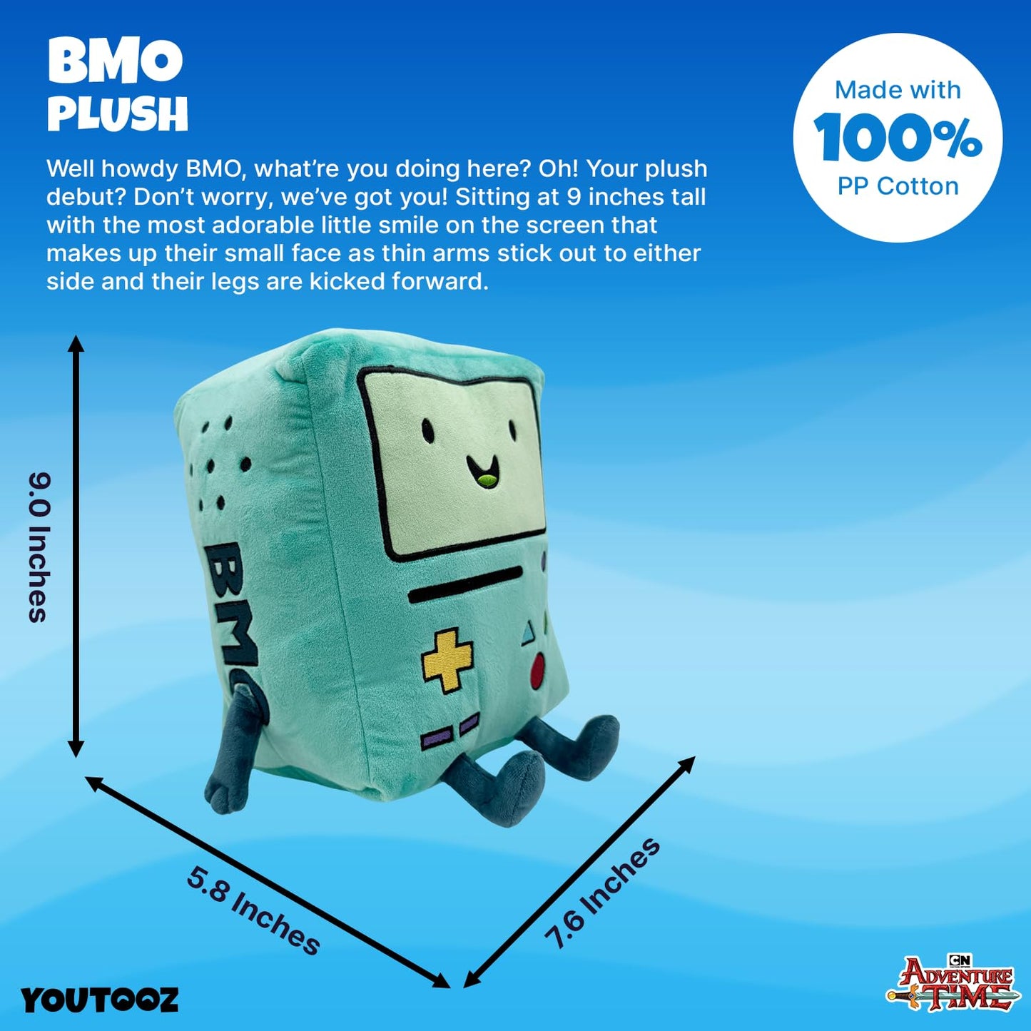 Youtooz Adventure Time BMO Plush, 9-Inch Official Licensed Collectible Plush from Adventure Time