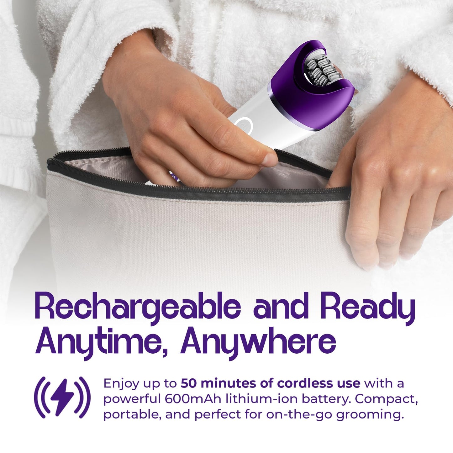 PURSONIC 6-in-1 Smooth Glide Epilator - All-in-One Hair Removal, Exfoliation, and Massage Set for Women