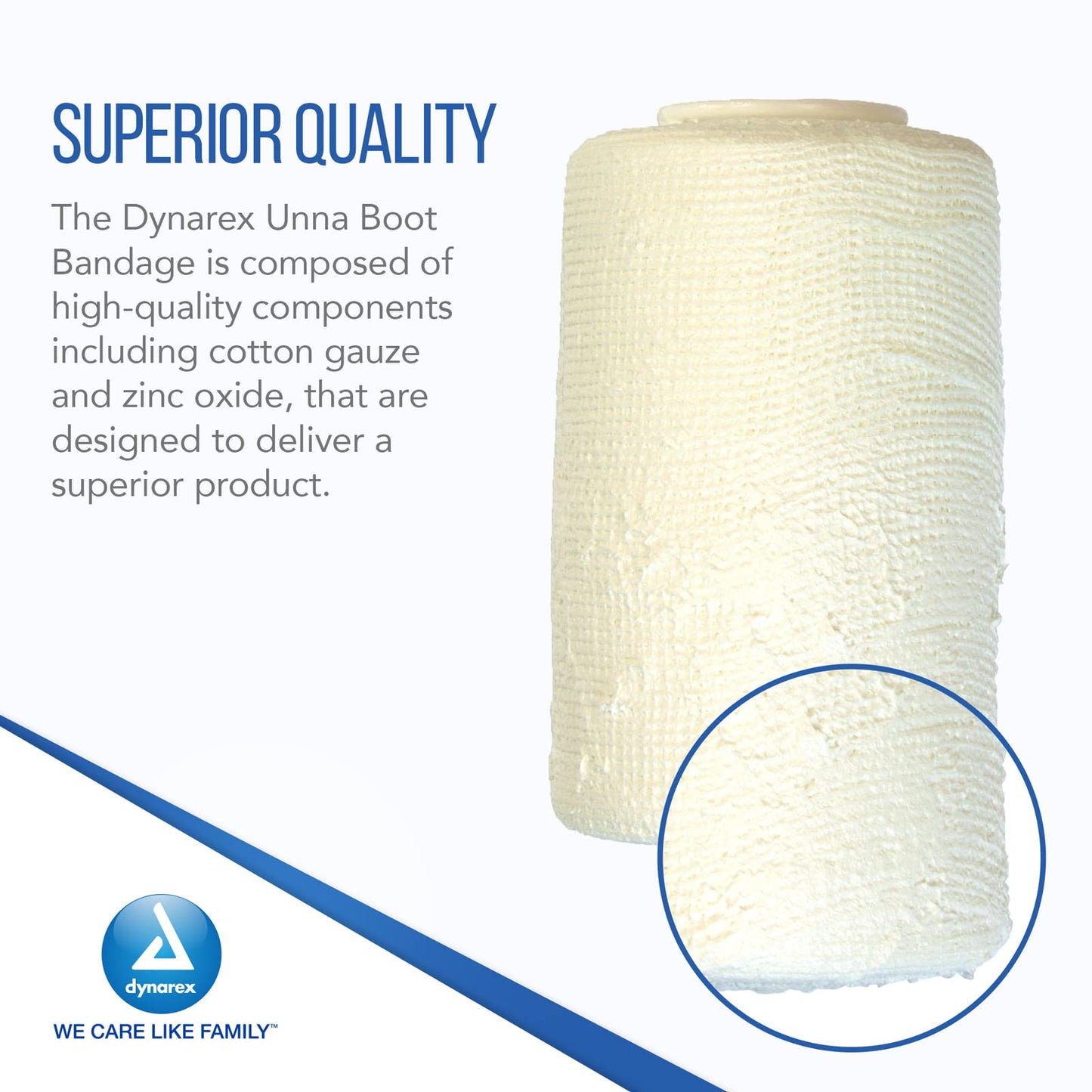 Dynarex 3453 Unna Boot Bandage, Individually Packaged, Provides Customized Compression, With Zinc Oxide, Soft Cast, 3" x 10 Yard, Pack of 12