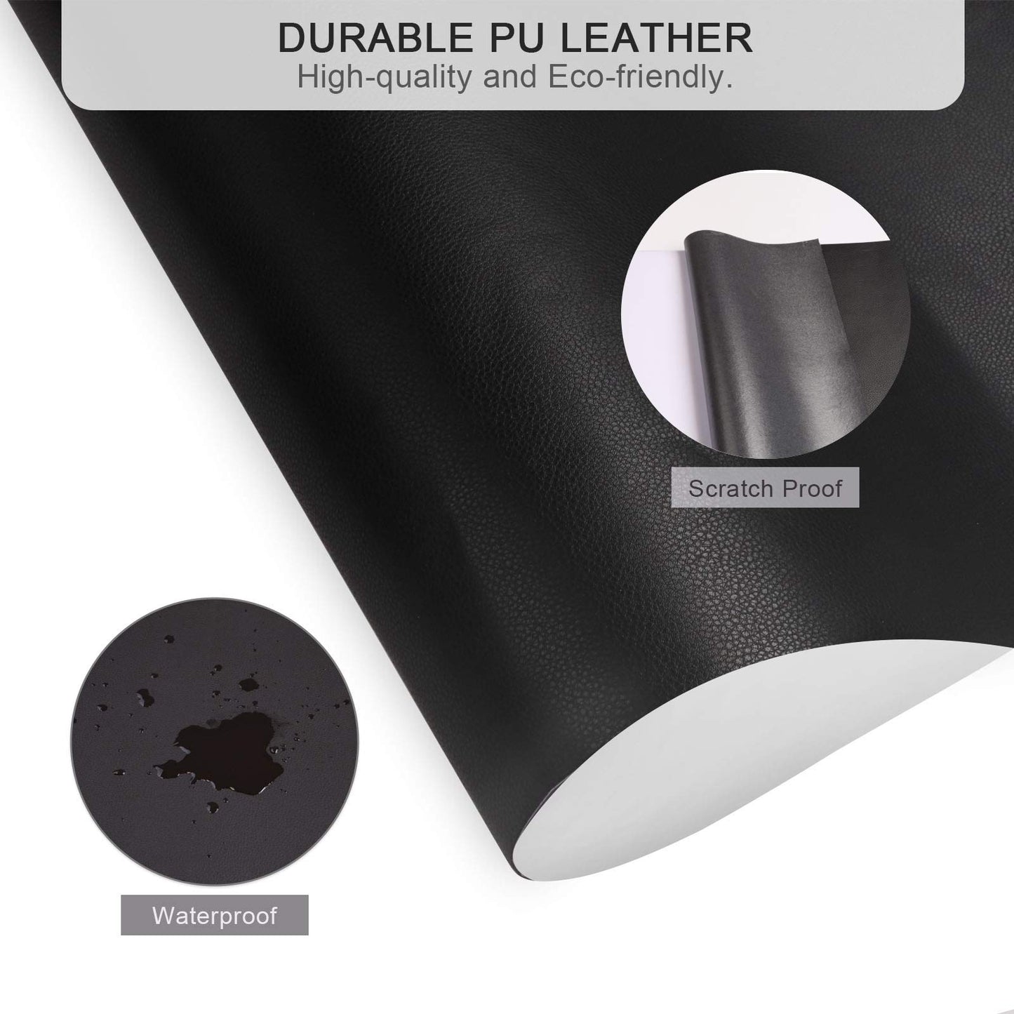BSZHTECH Leather Repair Tape Self-Adhesive Leather Repair Patch for Couch Furniture Sofas Car Seats Advanced PU Vinyl Leather Repair Kit (Black, 17X157 inch)
