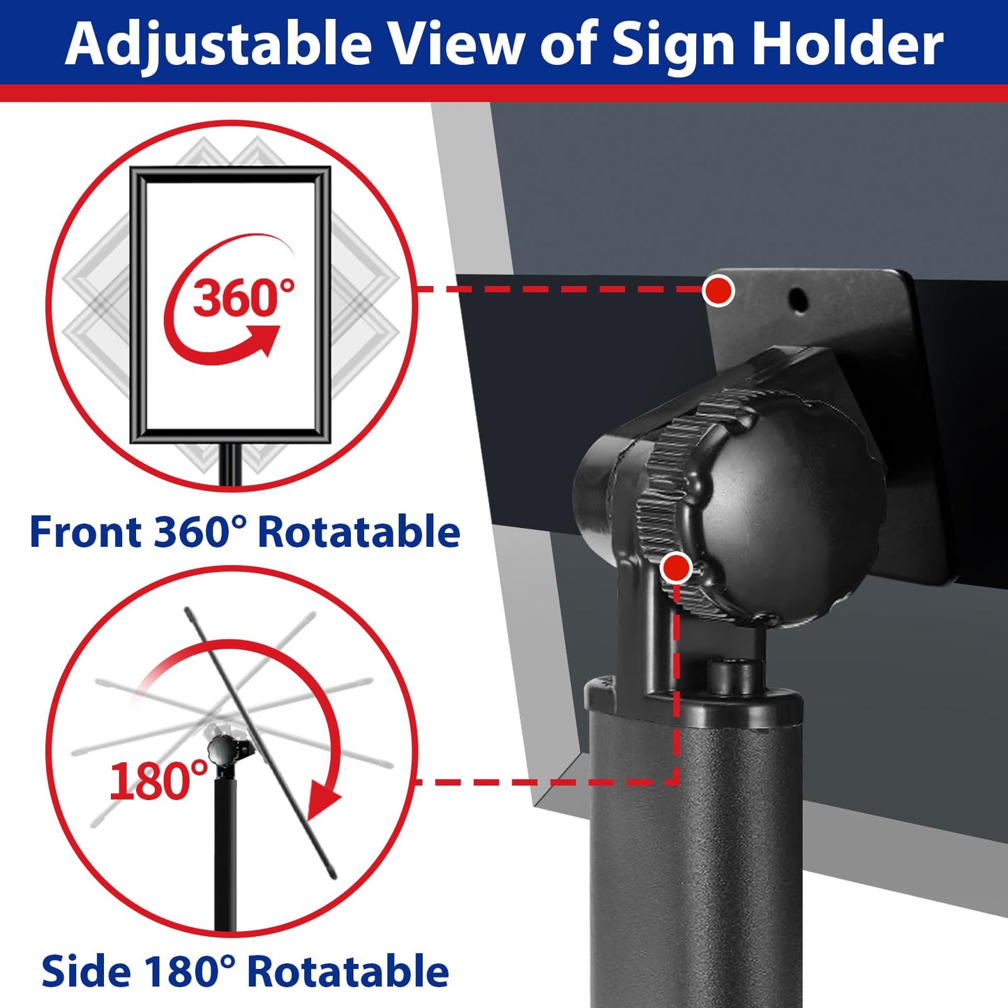 VAIIGO Pedestal Sign holder Stand 11x17inch Adjustable Standing Floor Sign Stand with Heavy Base & Snap Frame Display Stand for Indoor Outdoor Business Store Sign Holder Poster Stand (Black)