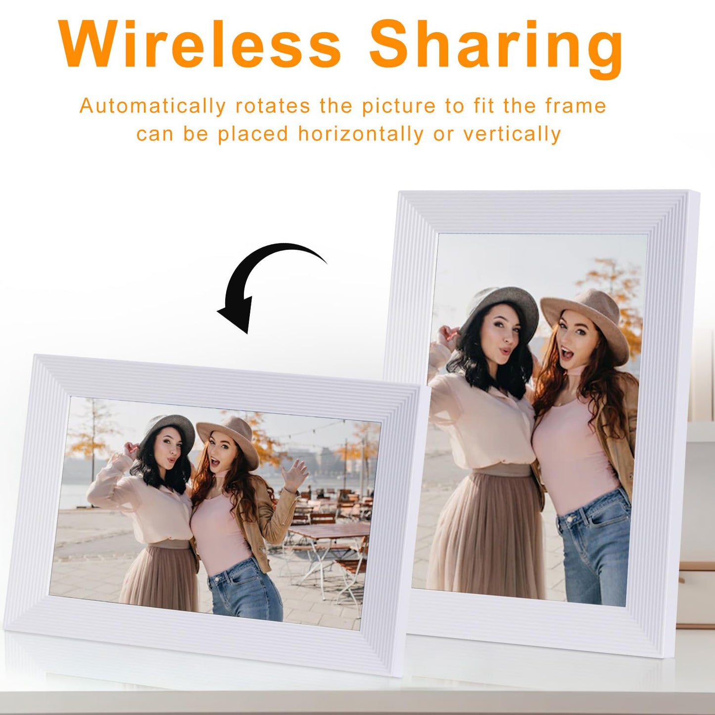 32GB Frameo Digital Frame WiFi Digital Picture Frames Load from Phone,Frameo 10.1 inch Smart WiFi Digital Photo Frame,1280x800 HD IPS LCDTouch Screen,Electronic Picture Frame Auto-Rotate-White