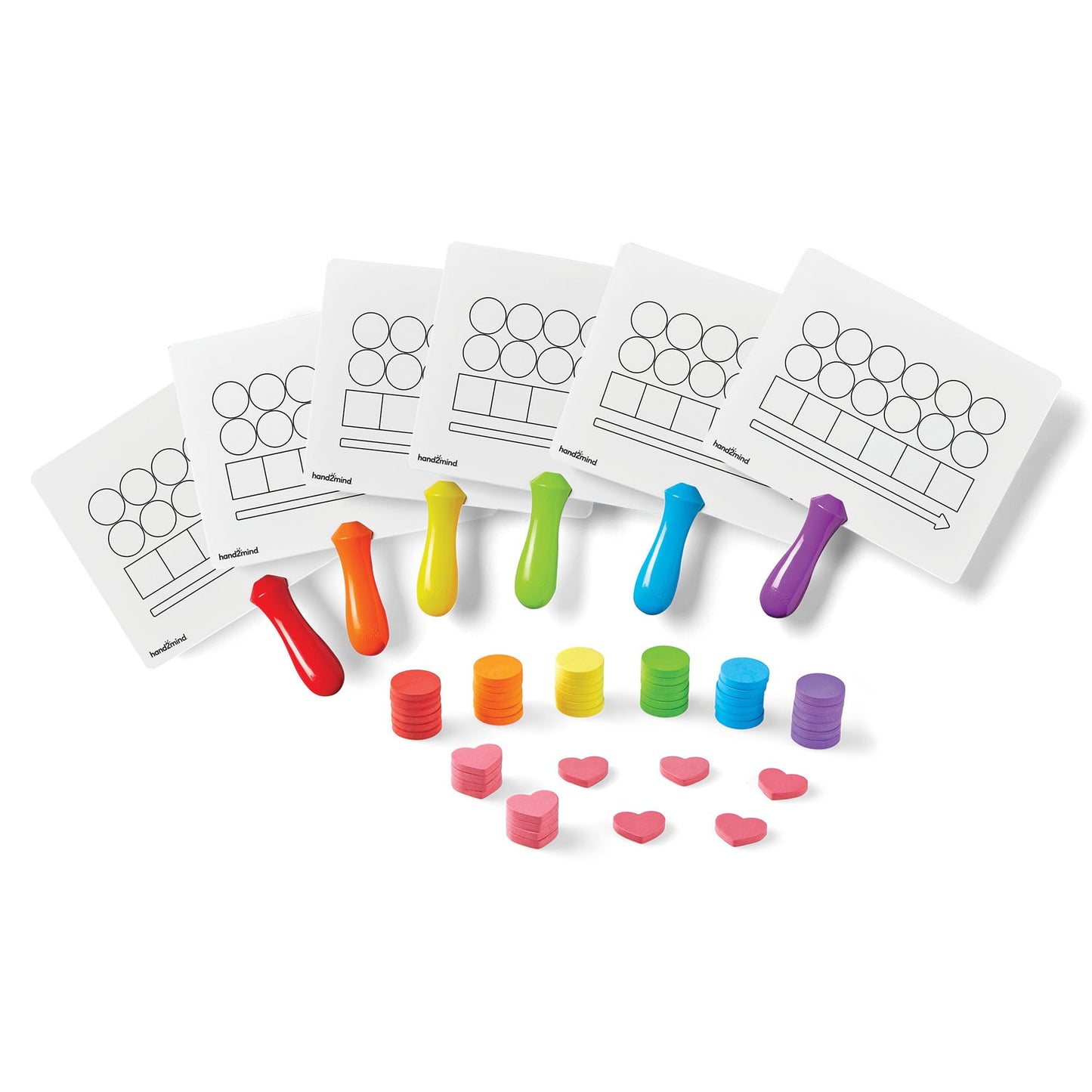 hand2mind Elkonin Box Magnetic Answer Board, Word Mapping Paddles, Elkonin Boxes Dry Erase Blending Board, Phonemic Awareness, Phonics Manipulatives, Science of Reading Classroom Materials (Set of 6)