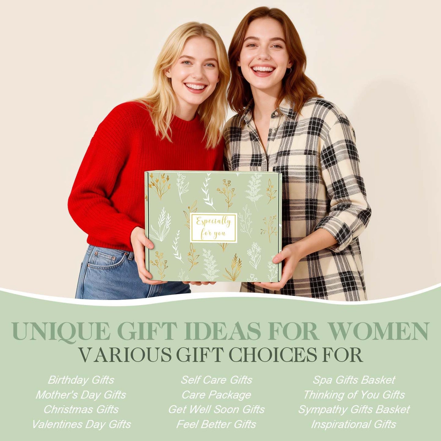 Wasocol Birthday Gifts for Women Self Care Gift Basket, Get Well Relaxing Spa Gift Baskets for Women, Unique Inspirational Gifts for Mom Wife Grandma Sister Friend Her