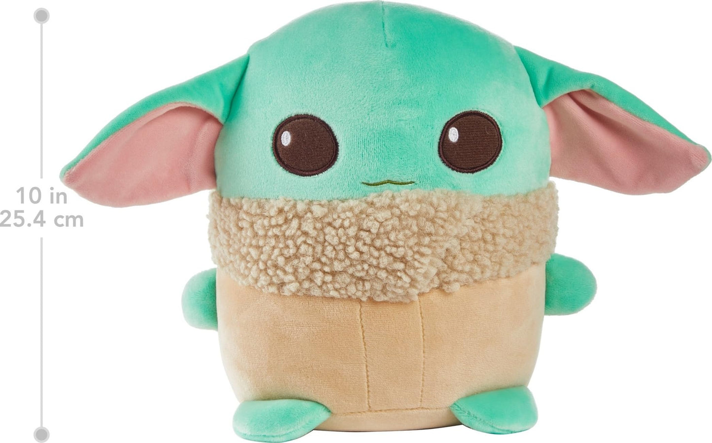 Mattel Star Wars Cuutopia Grogu Plush 10-inch Toy, Rounded Soft Pillow Doll Inspired by Star Wars The Mandalorian