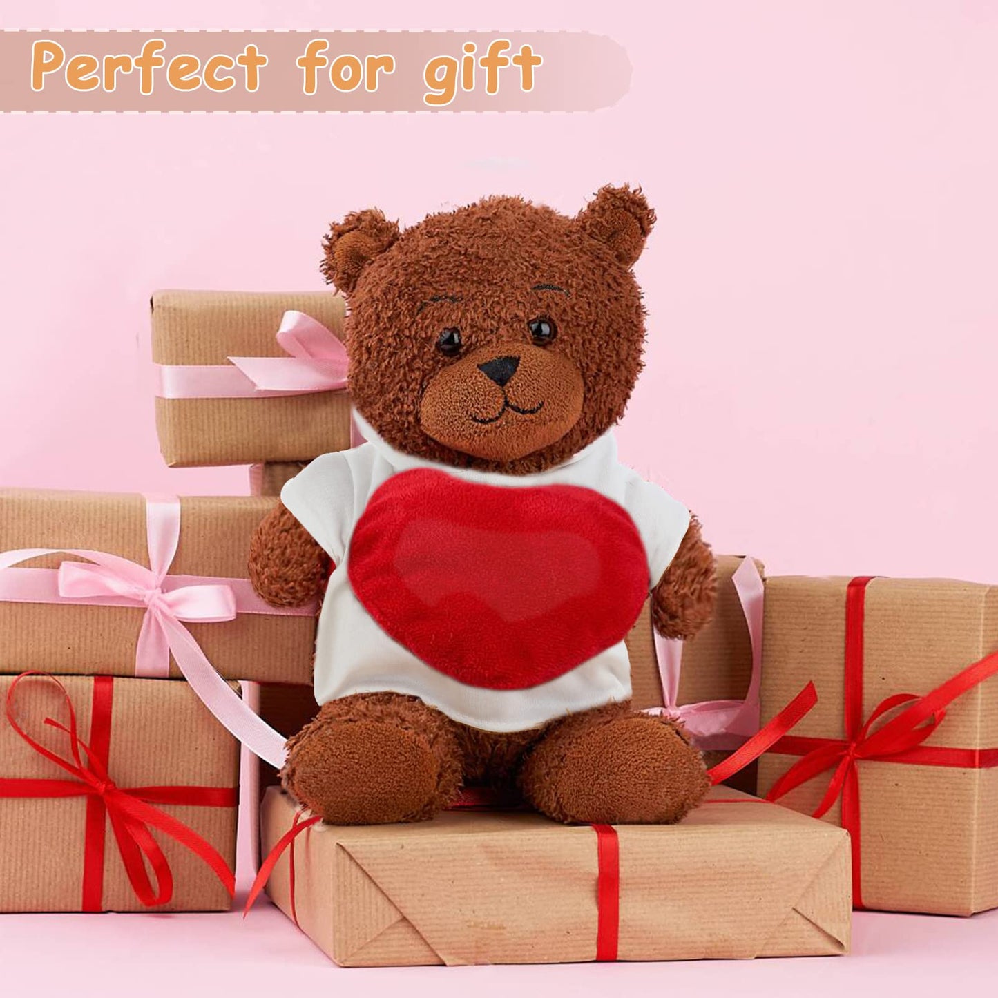 Litherr S 12 PCS Teddy Bear Clothes Shirt Stuffed Animal T-Shirt Doll Tshirts Classic Plush Bear Shirts Build A Bear Hoodie Fit 14-18 Inches Stuffed Bear Dolls (White)
