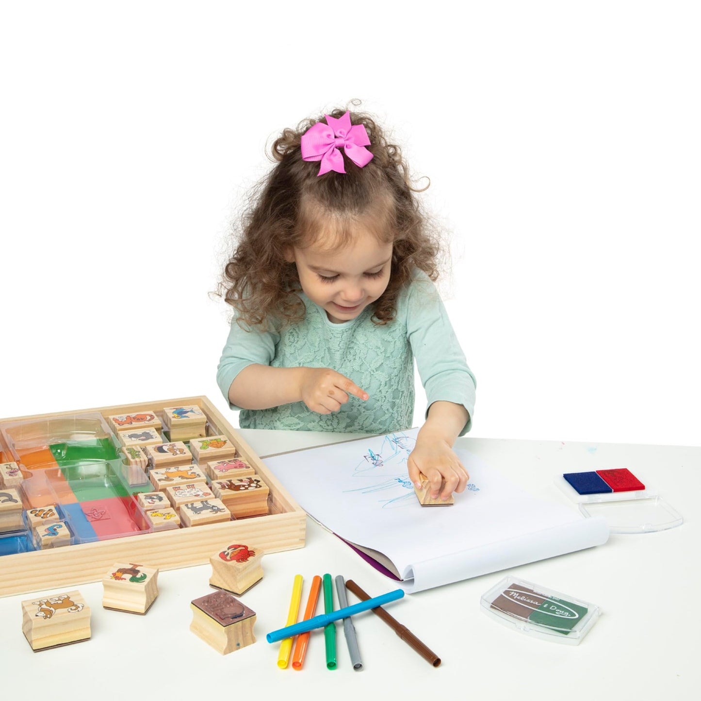 Melissa & Doug Deluxe Wooden Stamp Set-Animals