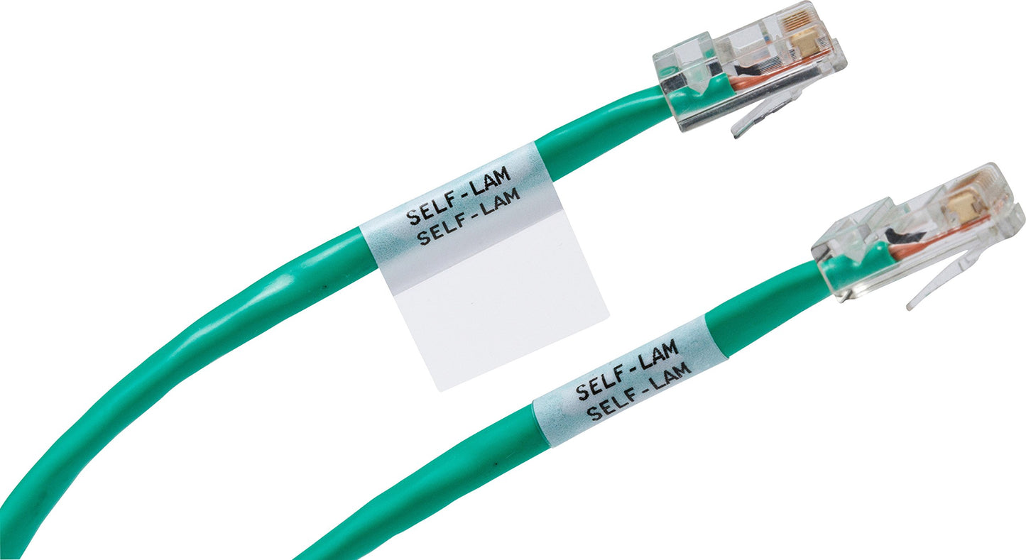 Brady Authentic (M21-1000-427) Self-Laminating Wire Wrap for Control and Electrical Panels, Datacom Cable Labeling, Black on White-For M210, M210-LAB, M211, BMP21-PLUS and BMP21-LAB Printers, 1"W 14'L
