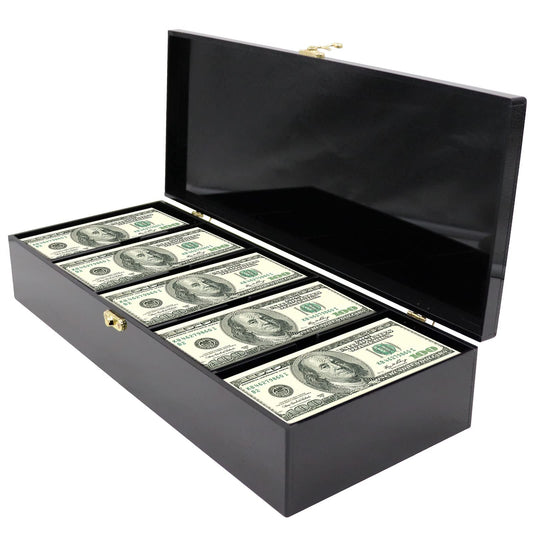Black Acrylic Lockable Currency Tray, 5 Compartment Money Organizer for Cash, Cash Organizer Money Storage Box with Lockable Cover, Money Organizer for Cash