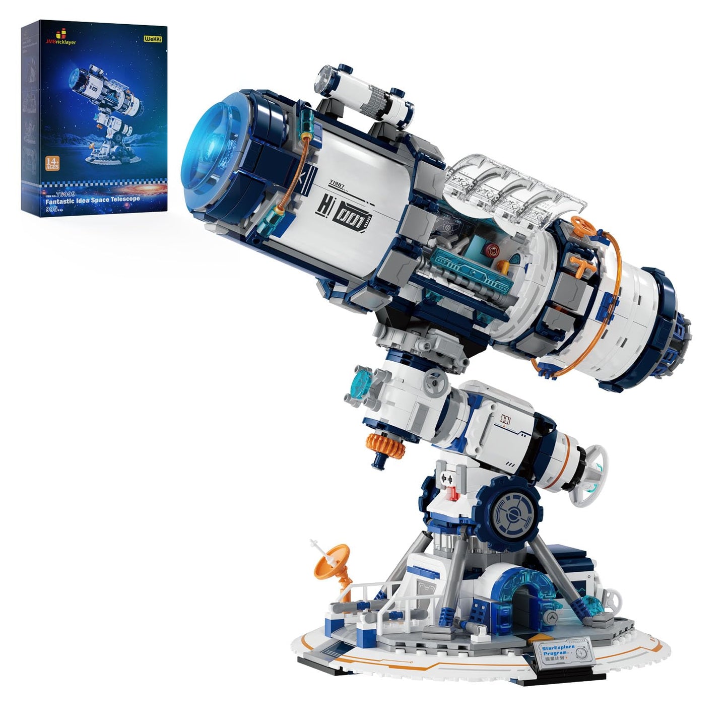 JMBricklayer Space Telescope Building Sets for Adults, Cool Space Planet Building Toys with Lights 70009, Space Exploration Telescope Model Kits for Teens, Ideal Gift for Space Lovers, Kids 8+(995PCS)