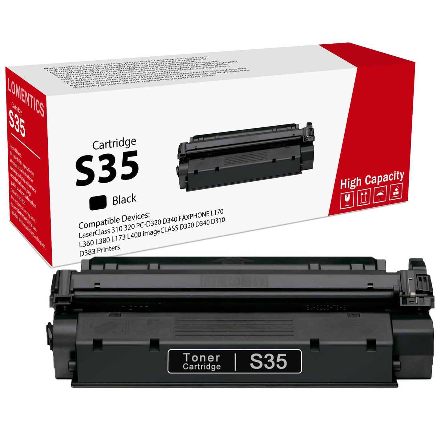 High Yield S35 Black Toner Cartridge (7833A001AA) 1-Pack: S35 Toner Cartridge Replacement for ImageCLASS D320 D340 FAXPHONE L170 L360 LaserClass 310 320 Printer