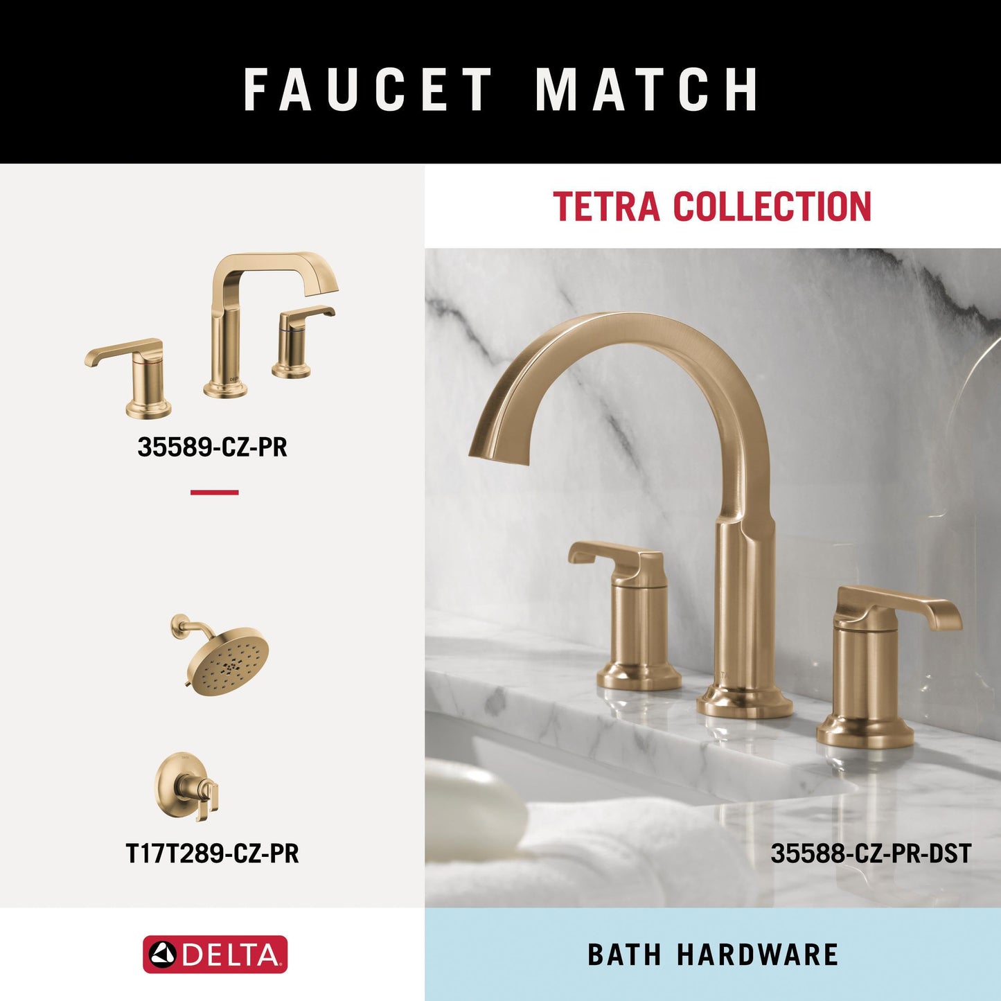DELTA FAUCET Rubber Limited 78955-CZ Tetra Pivot Arm Toilet Paper Holder Bath Hardware Accessory in Champagne Bronze
