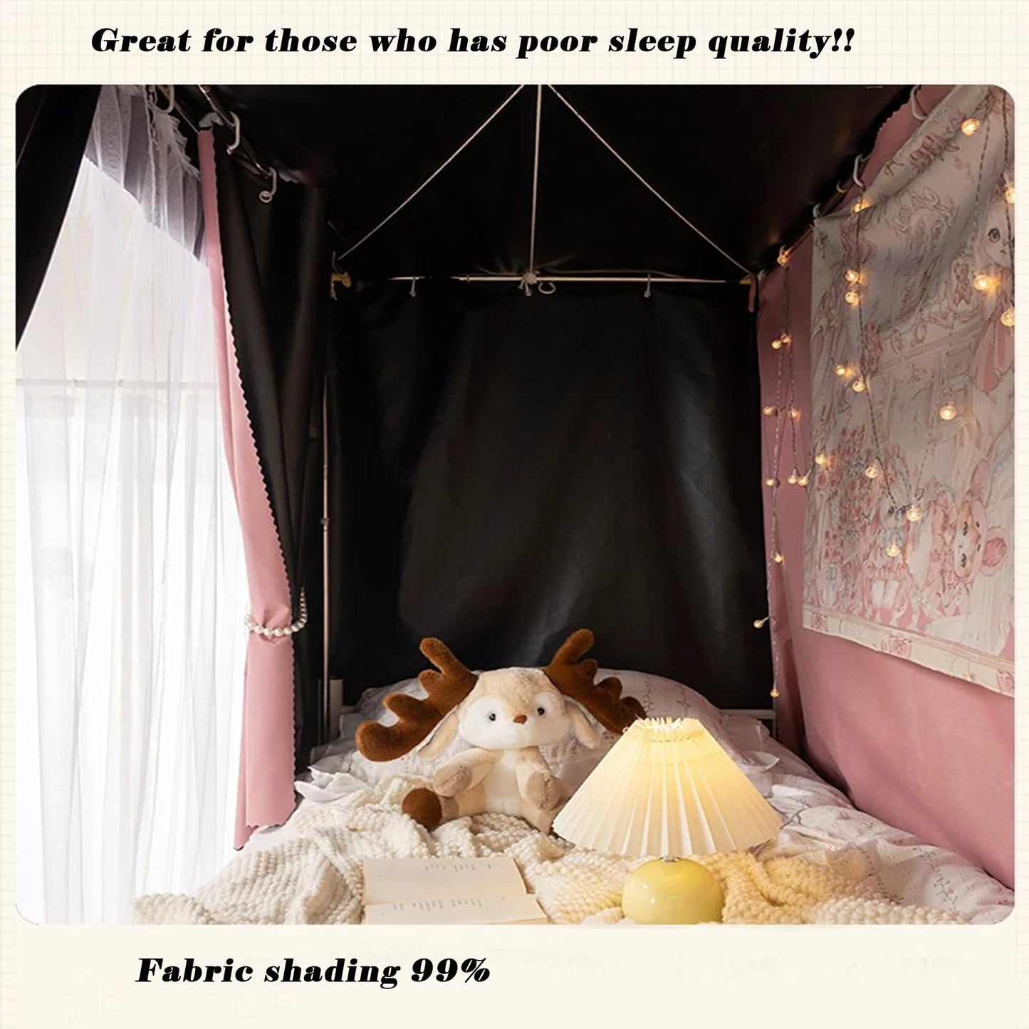 Navhao Dorm Home Solid Thicken Bunk Blackout Bed Curtains Cloth Bed Canopy Students Single Sleeper