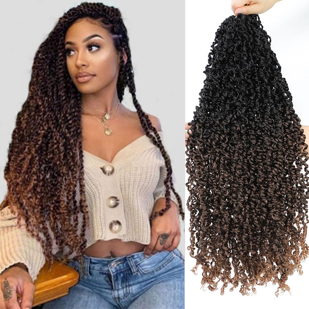 SOKU Mini Passion Twist Crochet Hair 20" - 8 Packs Pre Twisted Senegalese Twist Crochet Hair Bey-Blonde Pre-looped Synthetic Dreadlocks Bohemian Locs for Black Women