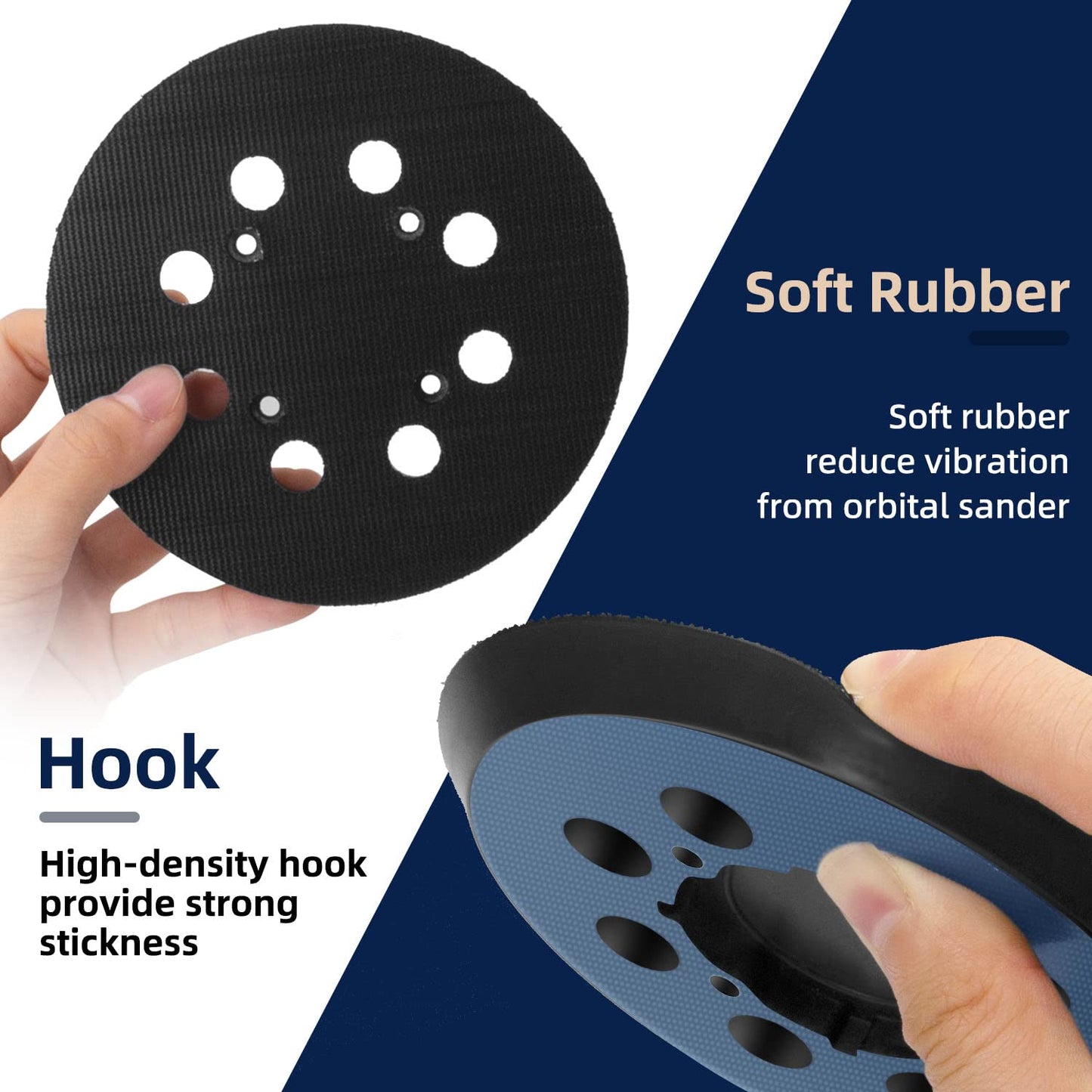 10 Pack Replacement Sanding Pads for Dewalt 5 inch 8 Hole Hook and Loop DWE64233& N329079 Orbital Sander Backing Pad Replacement Parts Compatible with DWE6421-B2 DWE6421-B3 DWE6423/6423K DWE6421/6421K