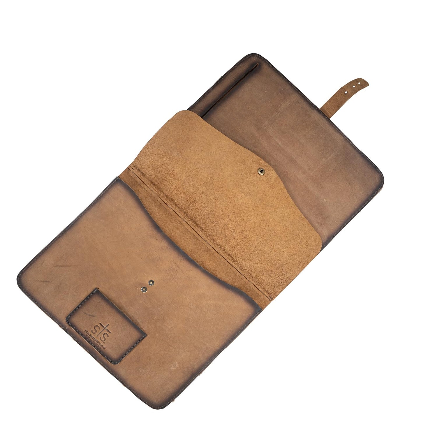 STS RANCHWEAR Men's Foreman Rancher Genuine Full-Grain Leather Document Folder | 1 Interior Slip Pocket, 1 Interior Double Snap Closure Slip Pocket, 1 Interior Business Card Slot | 11.5" W x 13" H