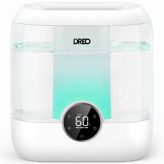 DREO Humidifiers for Bedroom, 6L Easy to Fill & Clean, 60H Runtime for Large room, 28 dB Quiet Cool Mist Air Humidifier for Plant, Baby Nursery, Home, Indoor, Night Light, Precise Humidity Control