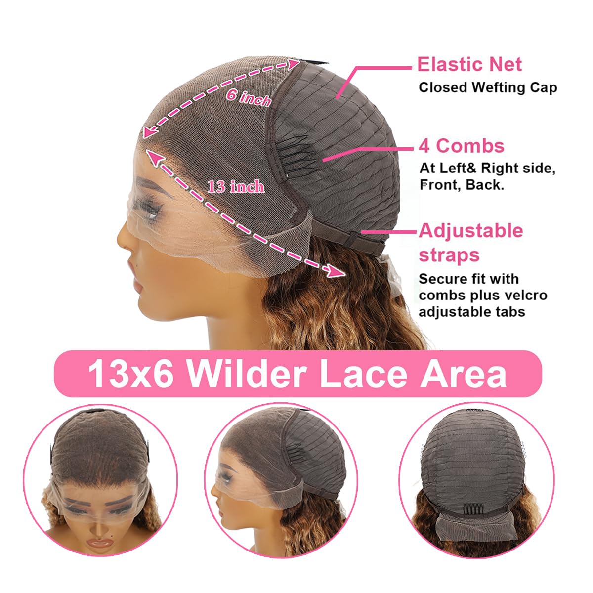 30 Inch Highlight Ombre Lace Front Wig Human Hair 4/27 Colored Honey Blonde Wig Human Hair 13x6 HD Lace Front Wigs Human Hair Deep Wave Curly Lace Frontal Human Hair Wig Pre Plucked with Baby Hair