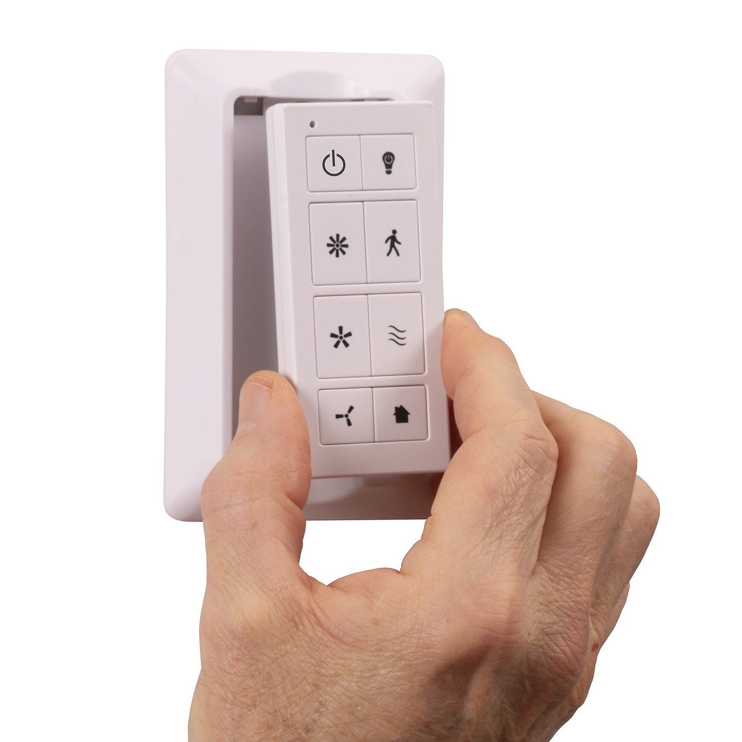 Prominence Home Universal Ceiling Fan Remote Control Kit with Receiver, Wall Dock and Batteries, For Downrod Ceiling Fans ONLY - 51433-01 - White