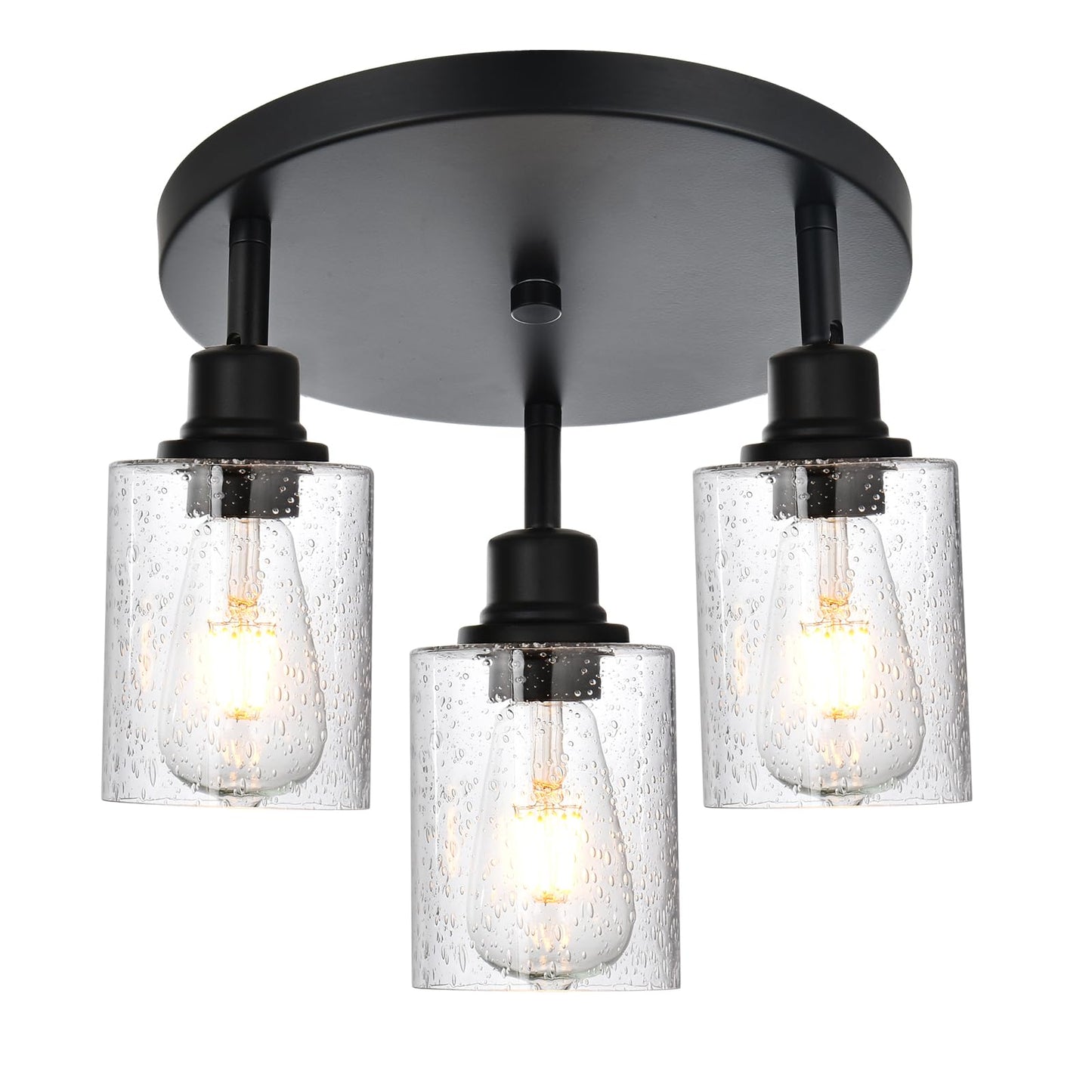 PENDRION 3 Light Modern Track Lighting with Flexibly Rotatable Light Head, Black Track Lighting Fixtures Ceiling Industrial Kitchen Round Ceiling Spotlight for Home Dorm Dining Room Hallway Closet