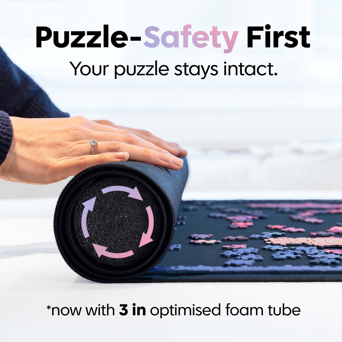 Puzzlup Puzzle Mat Rollup 1500 Pieces - 26 x 47 Inches - Portable Non Slip Jigsaw Puzzle Saver - Premium Mat Suited for Puzzles of 500, 1000 or 1500 Pieces
