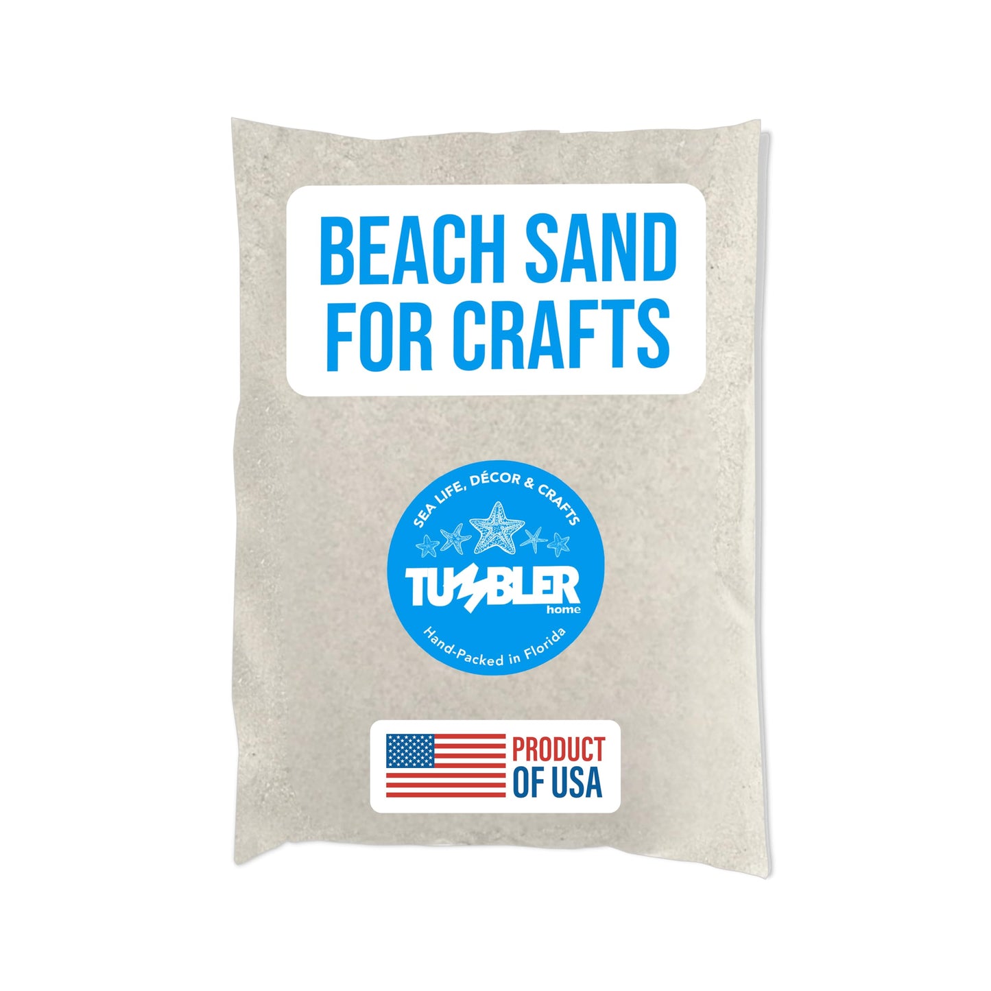 Tumbler Home Real Beach Sand from Florida - 2 Pounds of Fine Decorative Sand for Crafts, Vases, Décor, Weddings, Terrarium, Aquariums, Crafting or Resin Art. Soft & Natural. Made in USA. 2lbs (White)