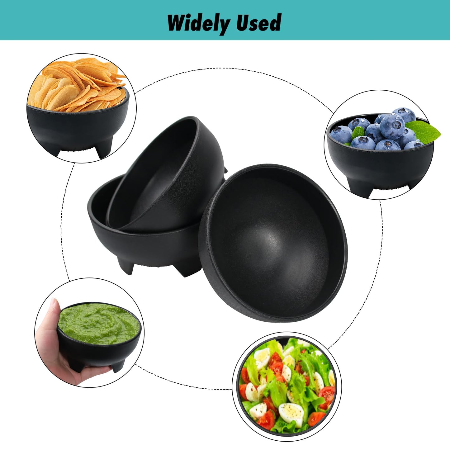 TANEMUDO 28 Pack 10.6 oz Mexican Salsa Bowls, Small Guacamole Containers, Plastic Salsa Bowl for Serving Parties, Chips, Dip, Nuts, Candy, and Sauce Set