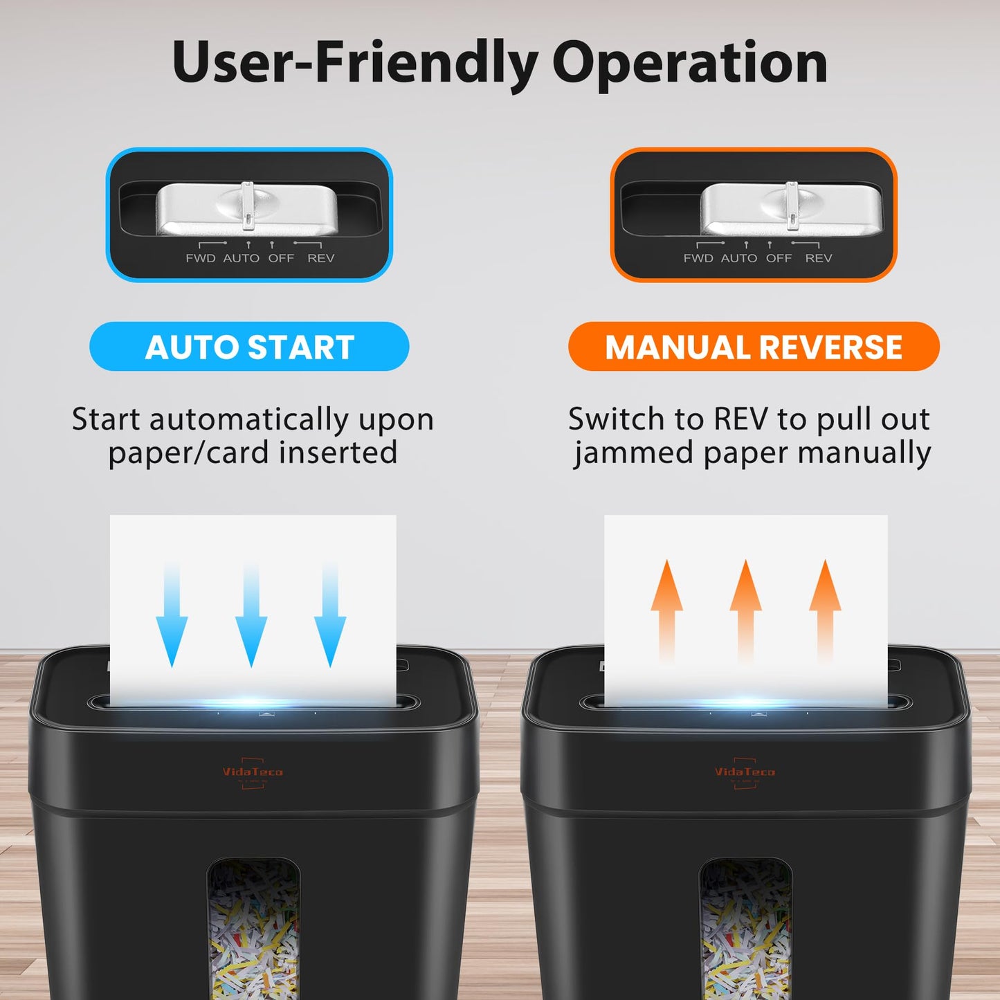 VidaTeco 8-Sheet Cross Cut Paper Shredder for Home Office, 3.04-Gallon Bin