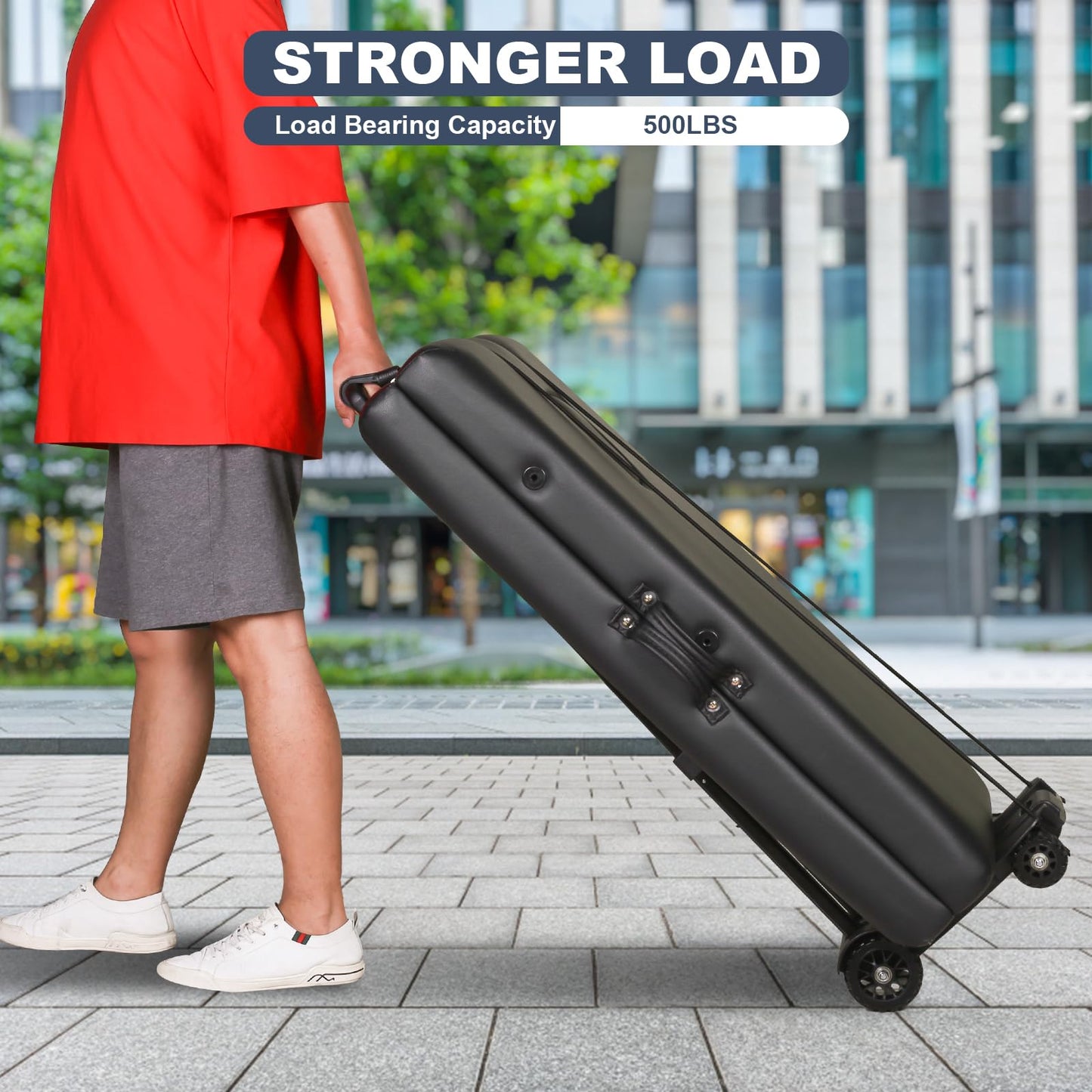 Masajeo Massage Table Cart Portable Massage Table Traveler Cart Massage Table Cart with Wheels Portable Massage Table Carrier Trolley Telescoping Handle Fits Most Sizes Sturdy Foldable Light Durable